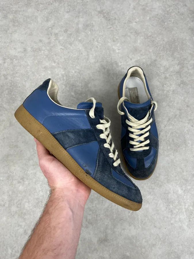 Maison Margiela Replica Blue Suede Leather Sneakers