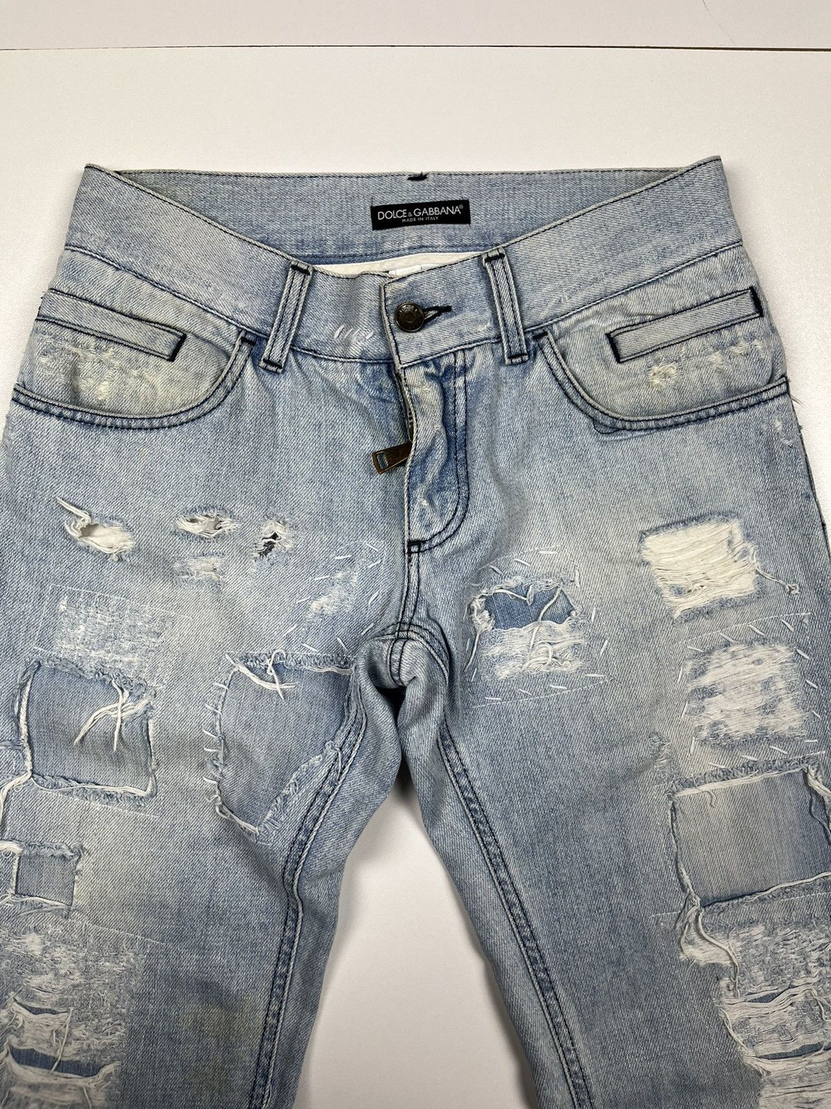 Dolce & Gabbana Vintage Dolce & Gabbana Distressed Blue Denim Metal Logo Size US 28 / EU 44 - 5 Thumbnail