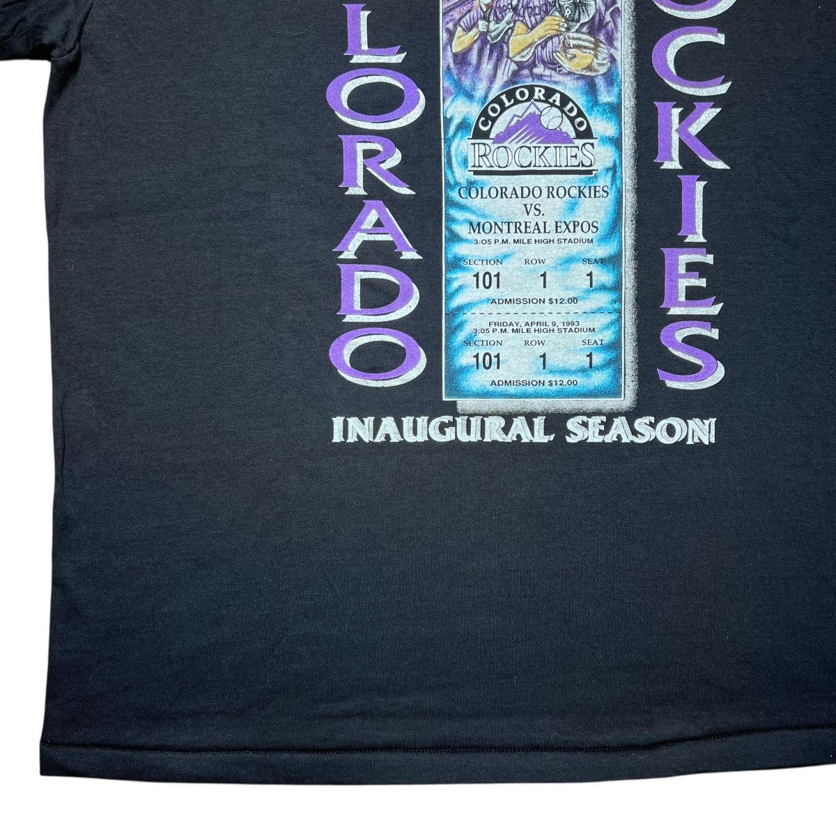 MLB 1993 MLB Colorado Rockies Opening Day Inaugural Season Tee Size US XL / EU 56 / 4 - 8 Thumbnail