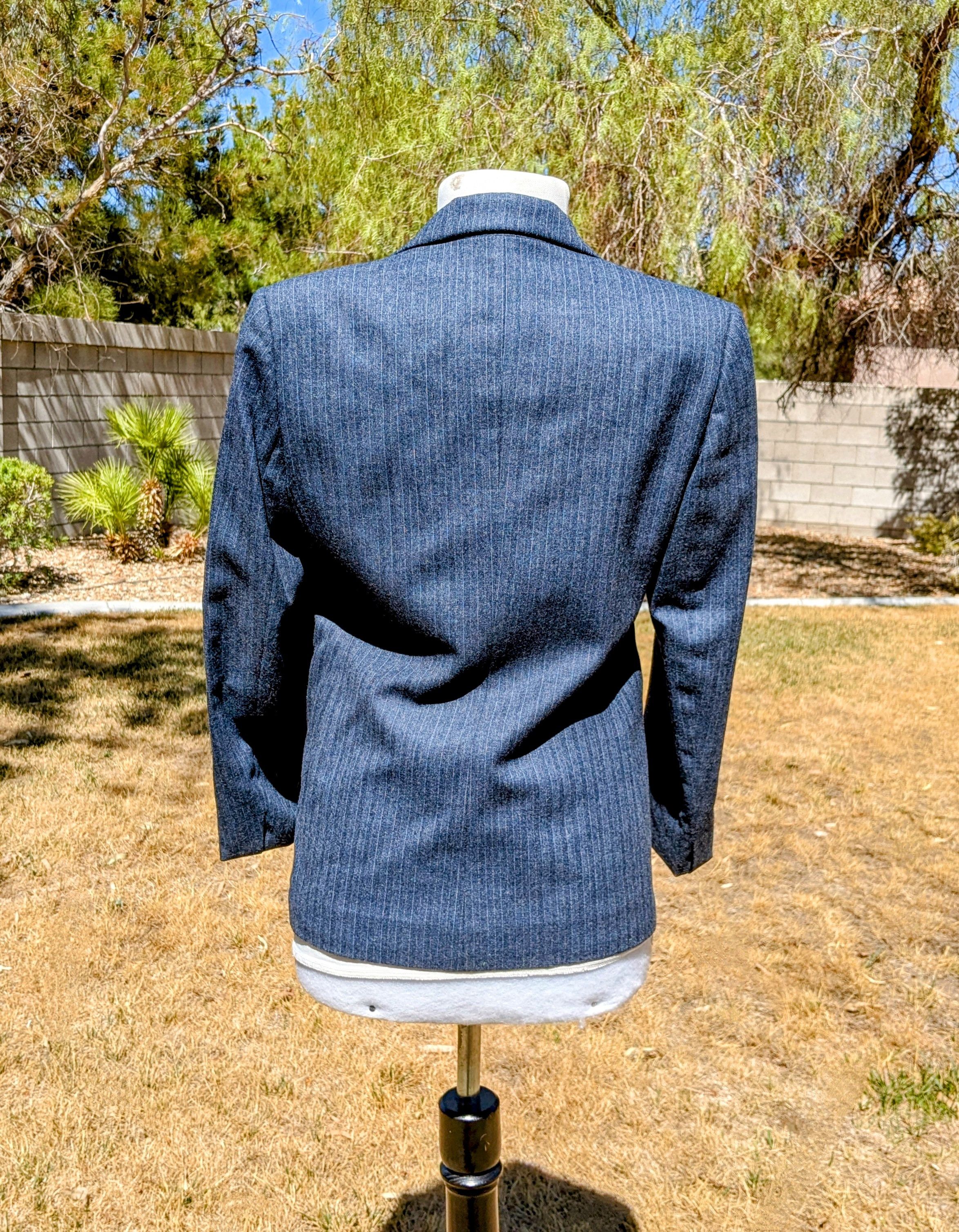 Other Grodin's Petite Pinstriped Single Breasted Wool Blazer Size S / US 4 / IT 40 - 4 Thumbnail