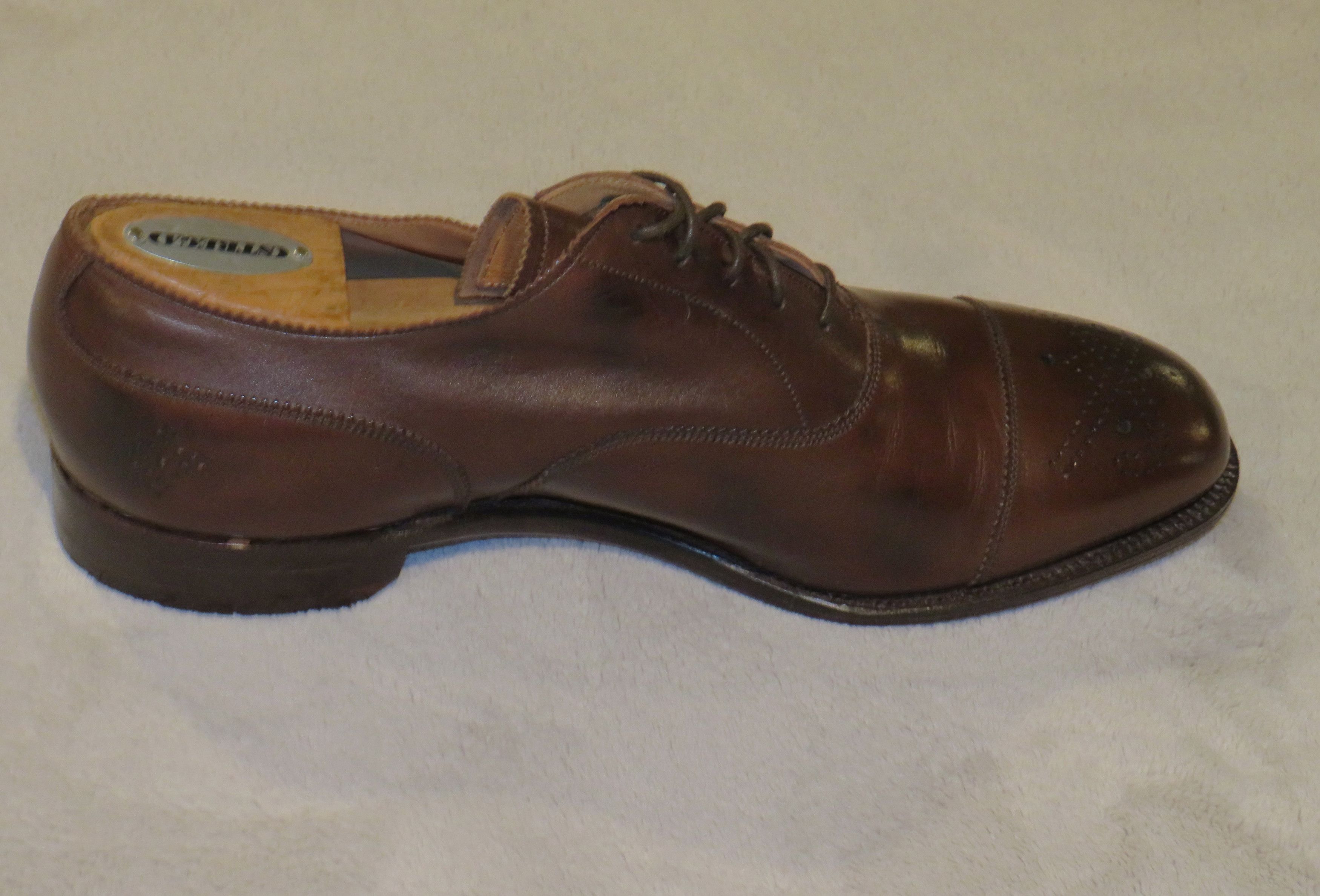 Edward Green × Paul Stuart Deadstock Dark Oak Antique Medallio Oxfords 8.5D NWT NOS Size US 8.5 / EU 41-42 - 5 Thumbnail