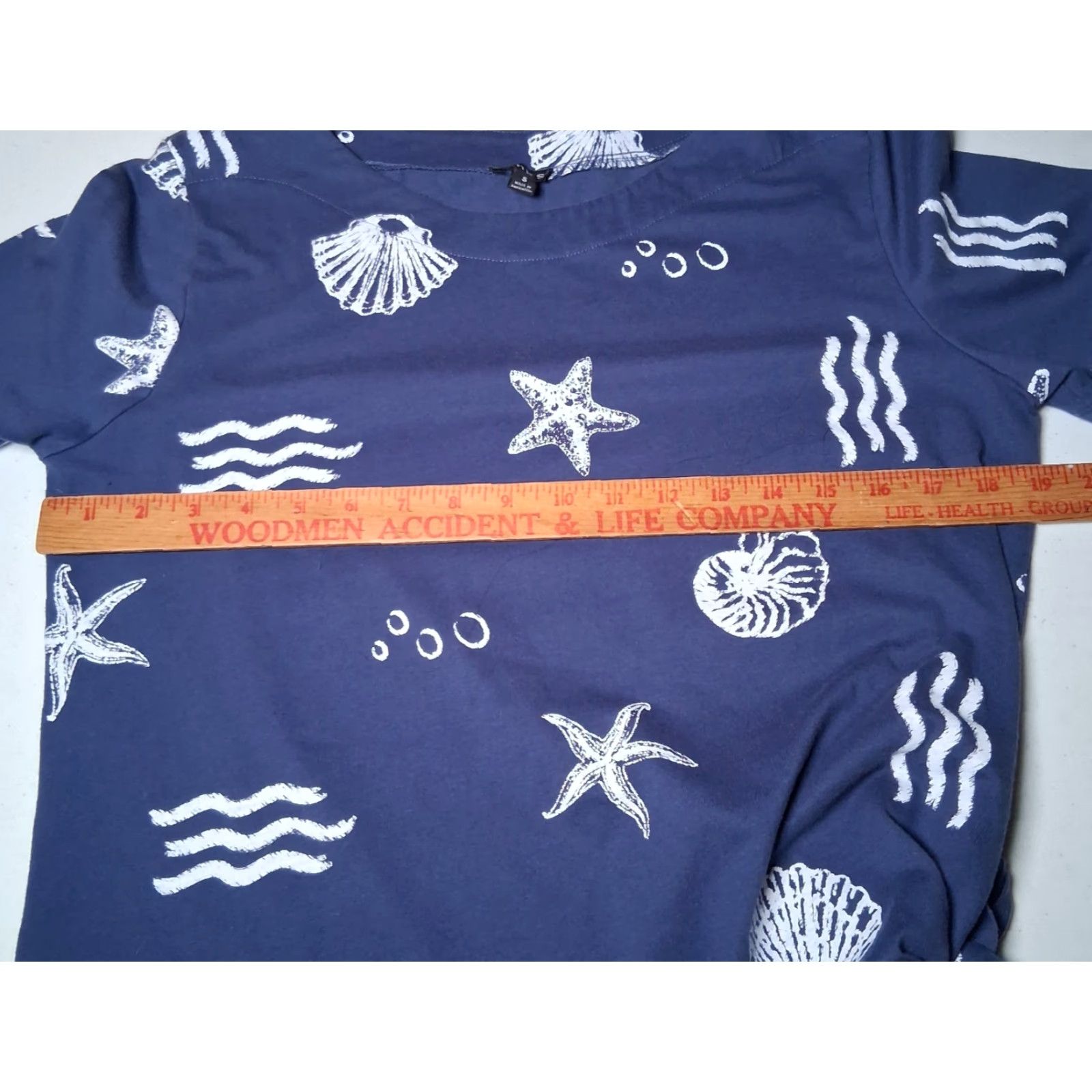 Vintage Links Shirt Women Small Blue Tie Waist Starfish Seashell Beach Beachy Coastal Size S / US 4 / IT 40 - 6 Thumbnail