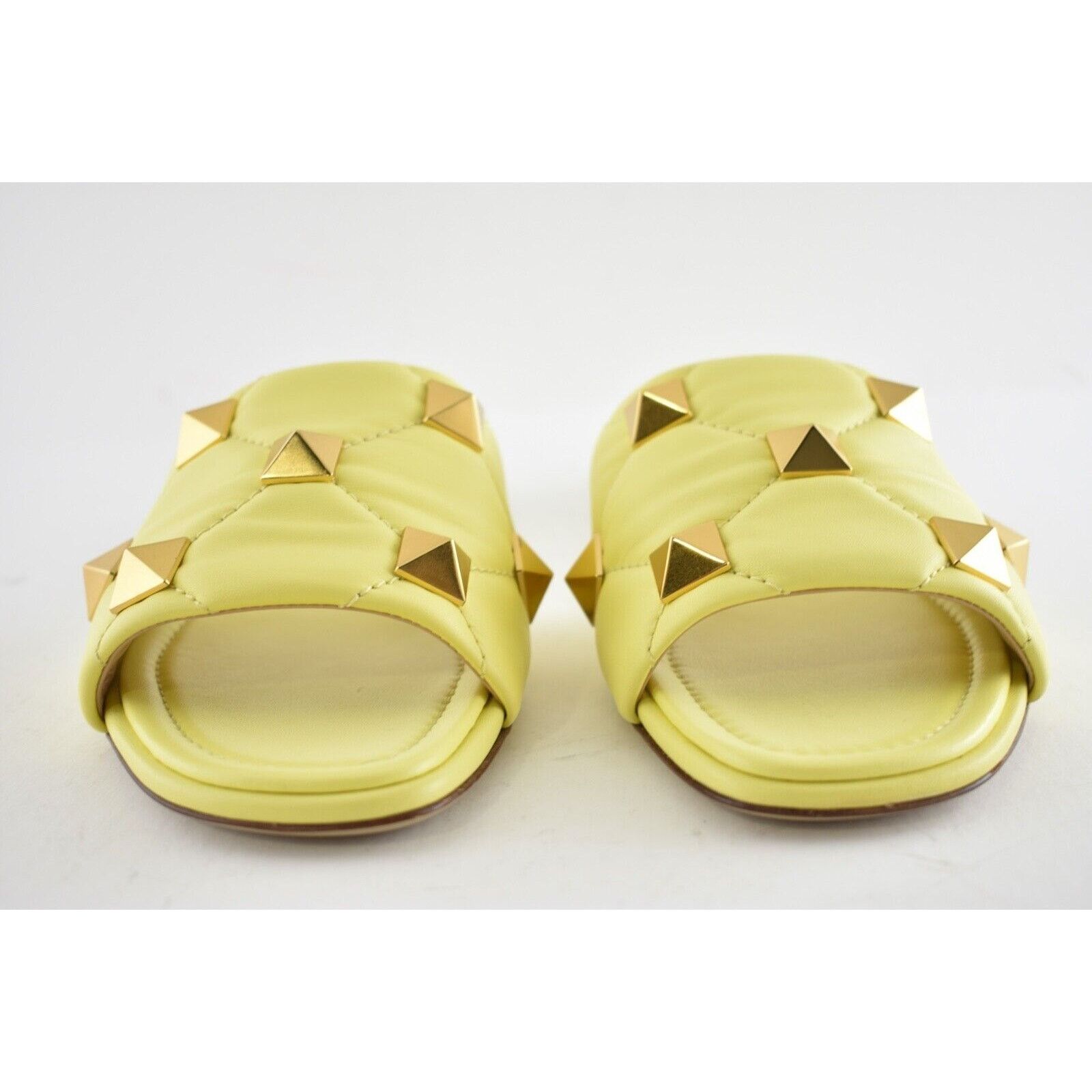 Valentino Valentino Rockstud Roman Stud Lime Yellow Leather Quilted Size US 6 / IT 36 - 5 Thumbnail