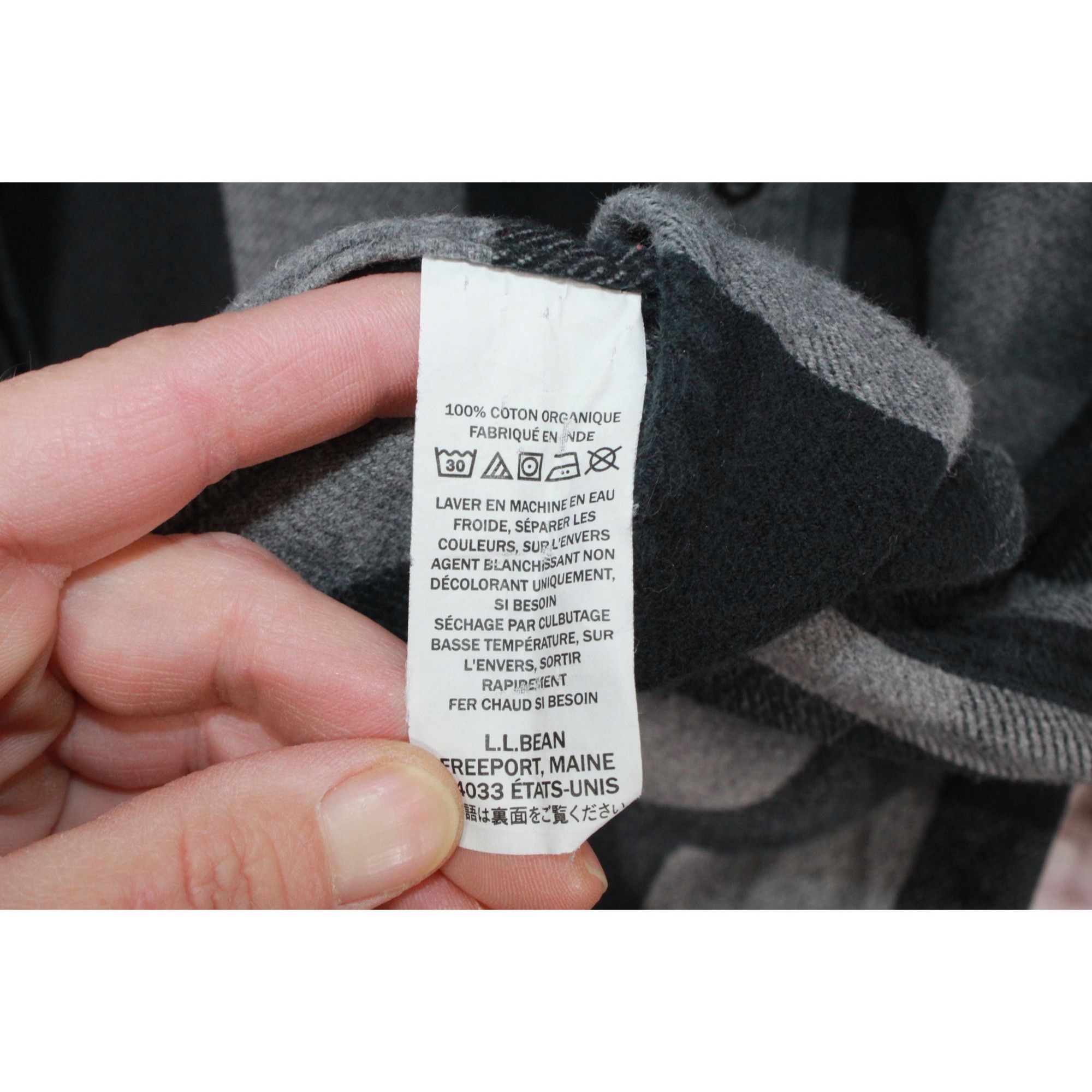 L.L. Bean LL Bean Organic Flannel Shirt Black Gray XXL Size US XXL / EU 58 / 5 - 10 Thumbnail