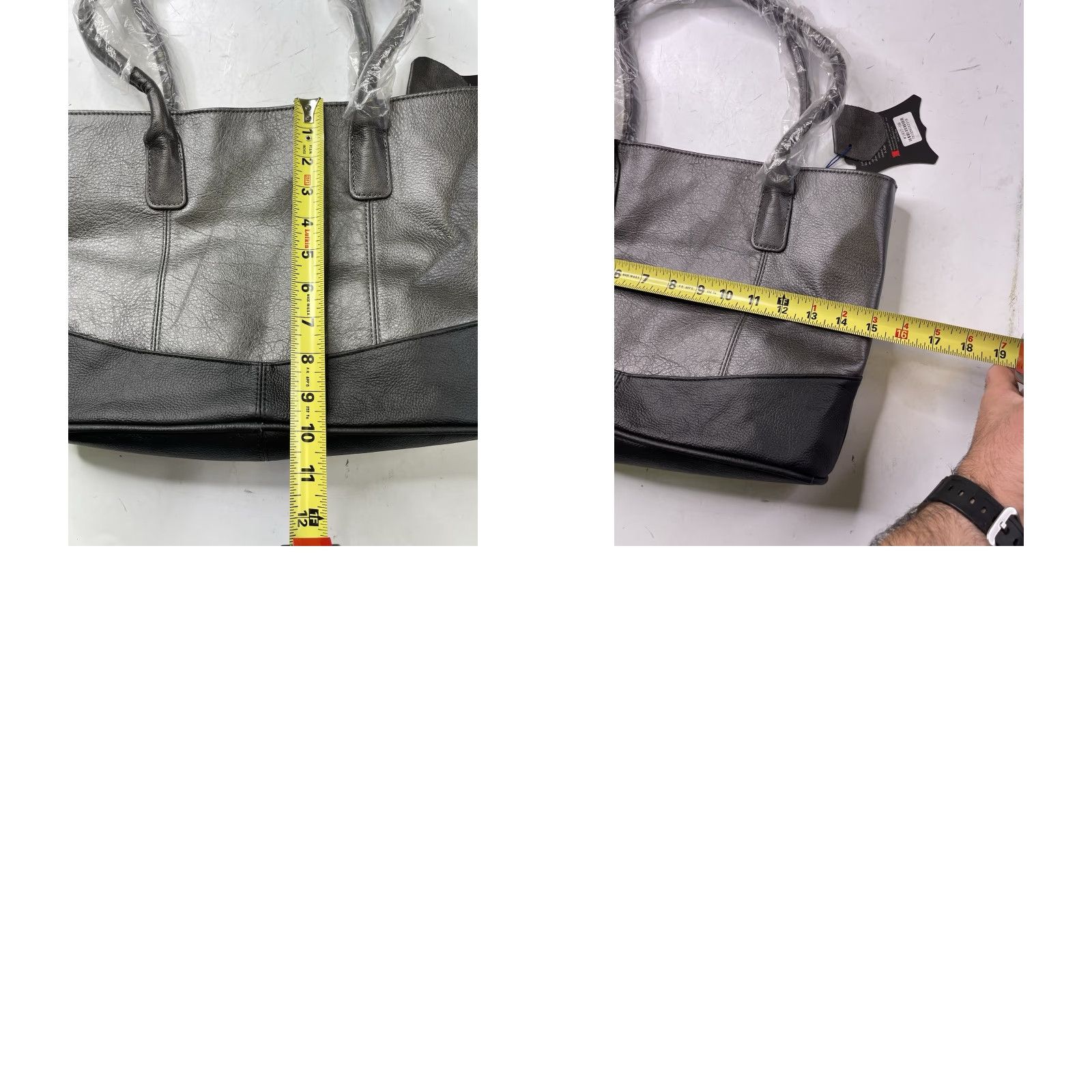 Vintage Amerileather Womens Shoulder Bag Tote Purse Black Leather Medium Size ONE SIZE - 8 Thumbnail