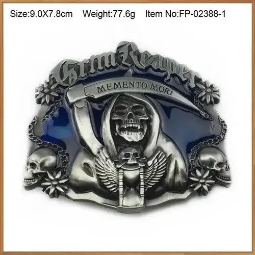 Other Blue Enameled GRIM REAPER Belt Buckle Size ONE SIZE - 1 Thumbnail