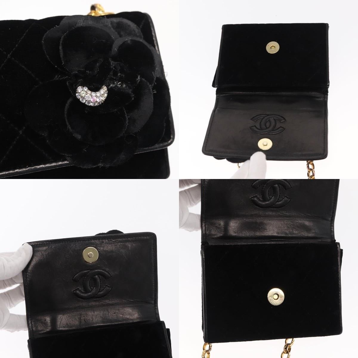 Chanel Chanel Matelasse Chain Camelia Shoulder Bag Velour Size ONE SIZE - 6 Thumbnail