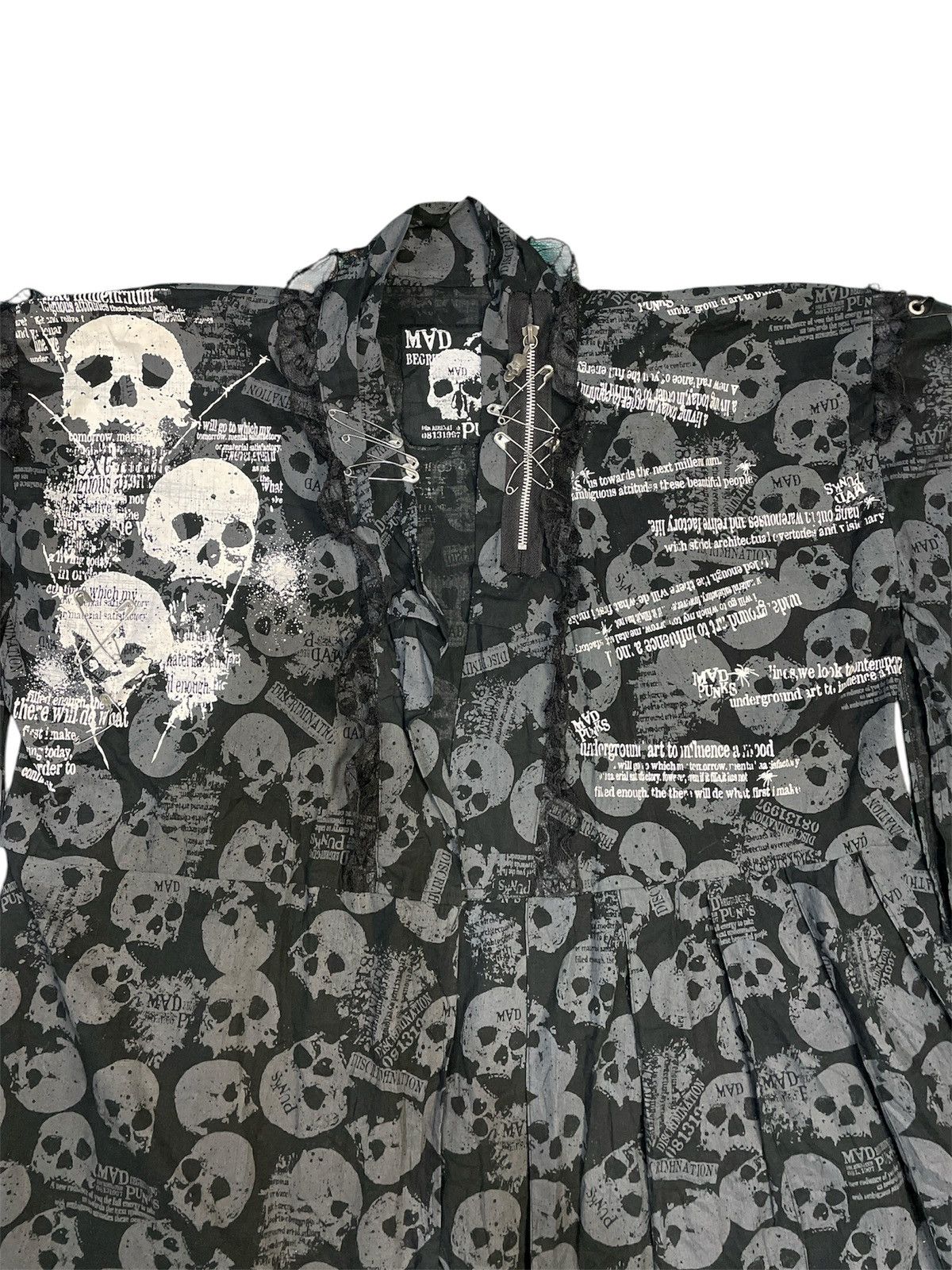 Seditionaries Mad Punks Skull Print Yukata Kimono Size US L / EU 52-54 / 3 - 8 Thumbnail