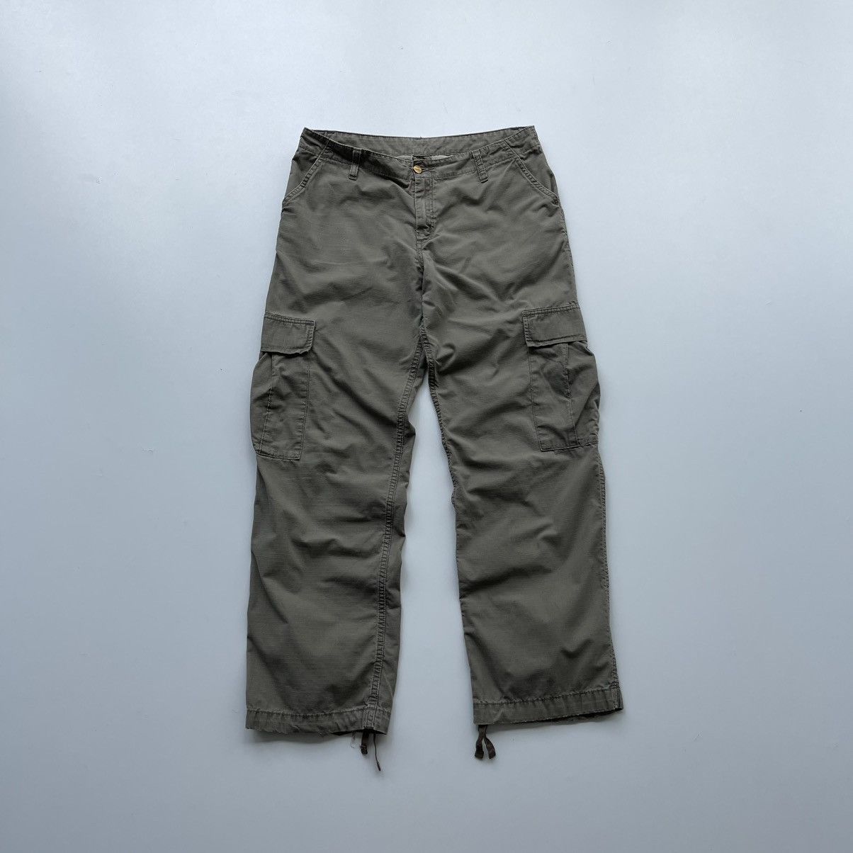 Carhartt Wip Carhartt WIP W’ Vintage Baggy Cargo Pants Olive Y2K Gorpcore Size US 31 - 1 Thumbnail