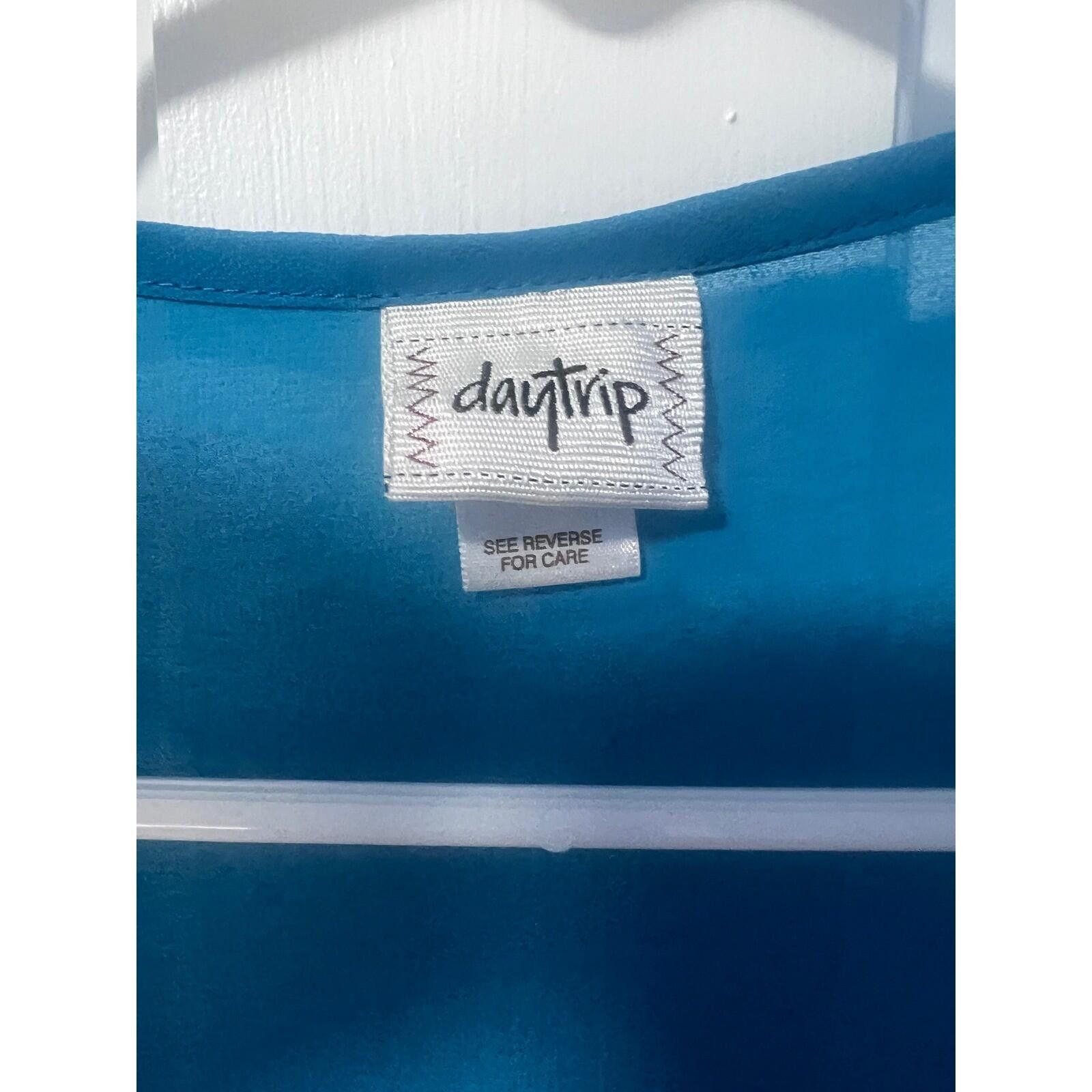 Other Daytrip Womens Turquoise Blue Sequin Chiffon Tank Top Large Size L / US 10 / IT 46 - 5 Thumbnail