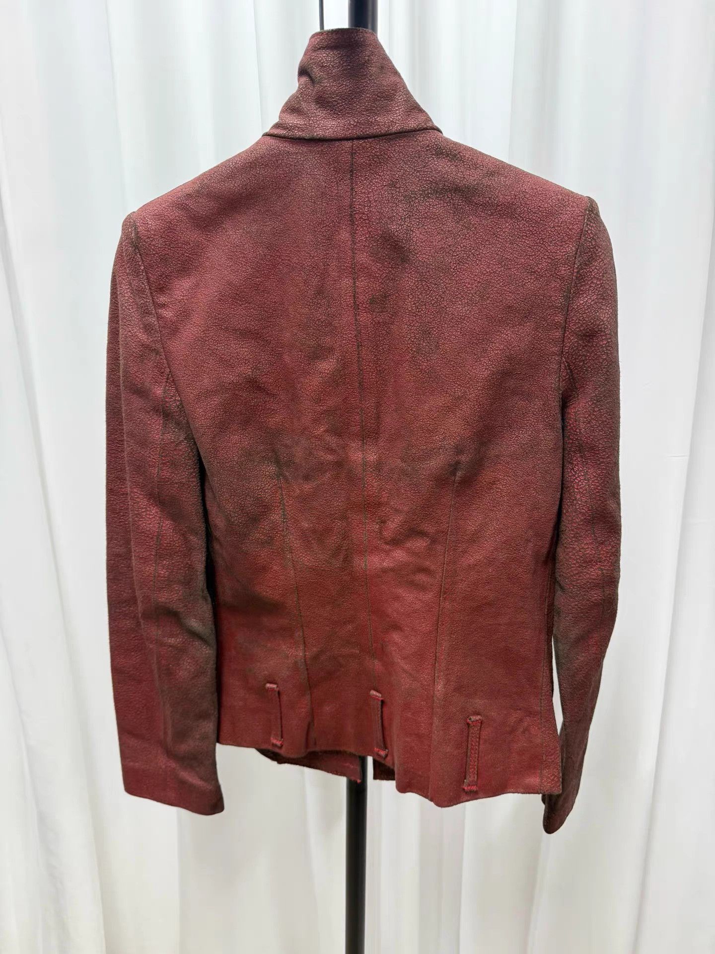 Ann Demeulemeester Ann Demeulemeester Crackled Leather Stand Collar Jacket K20 Size XS / US 0-2 / IT 36-38 - 6 Thumbnail