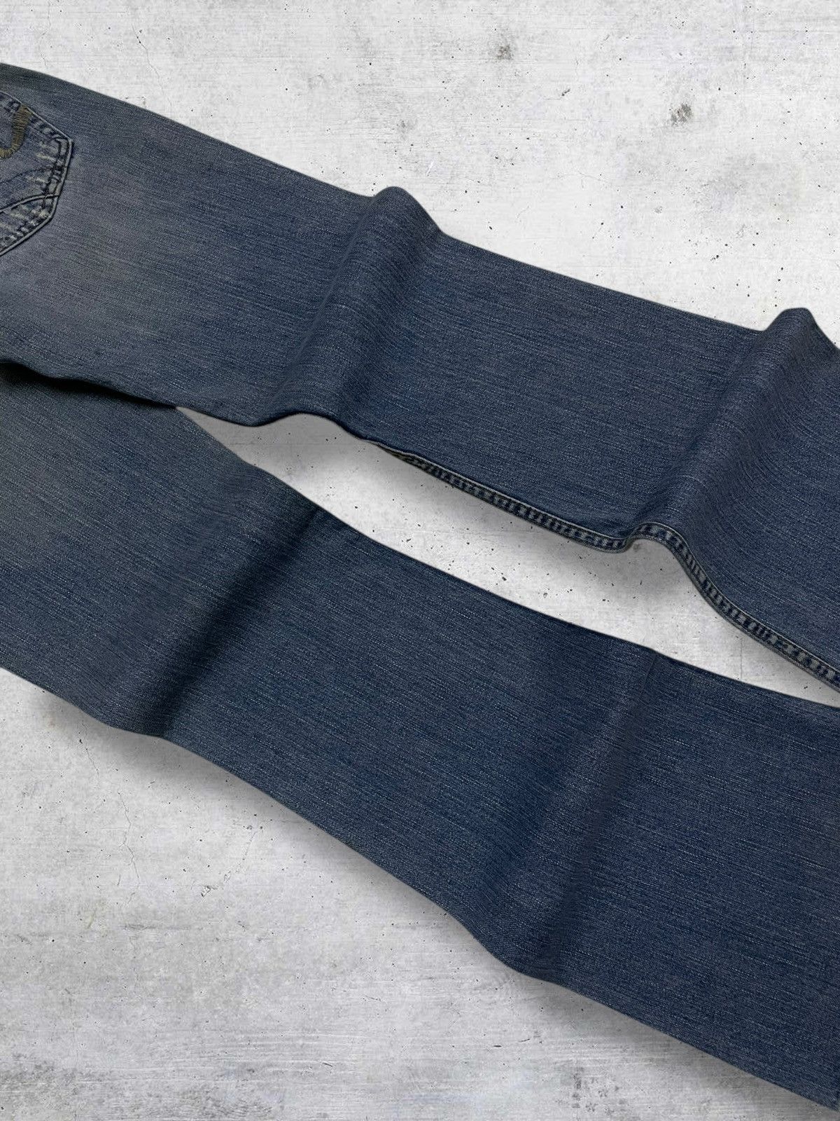 If Six Was Nine VINTAGE BIKE DENIM JAPAN DESIGNER DISTRESSED BLUE WASHED MUD Size US 29 - 11 Thumbnail