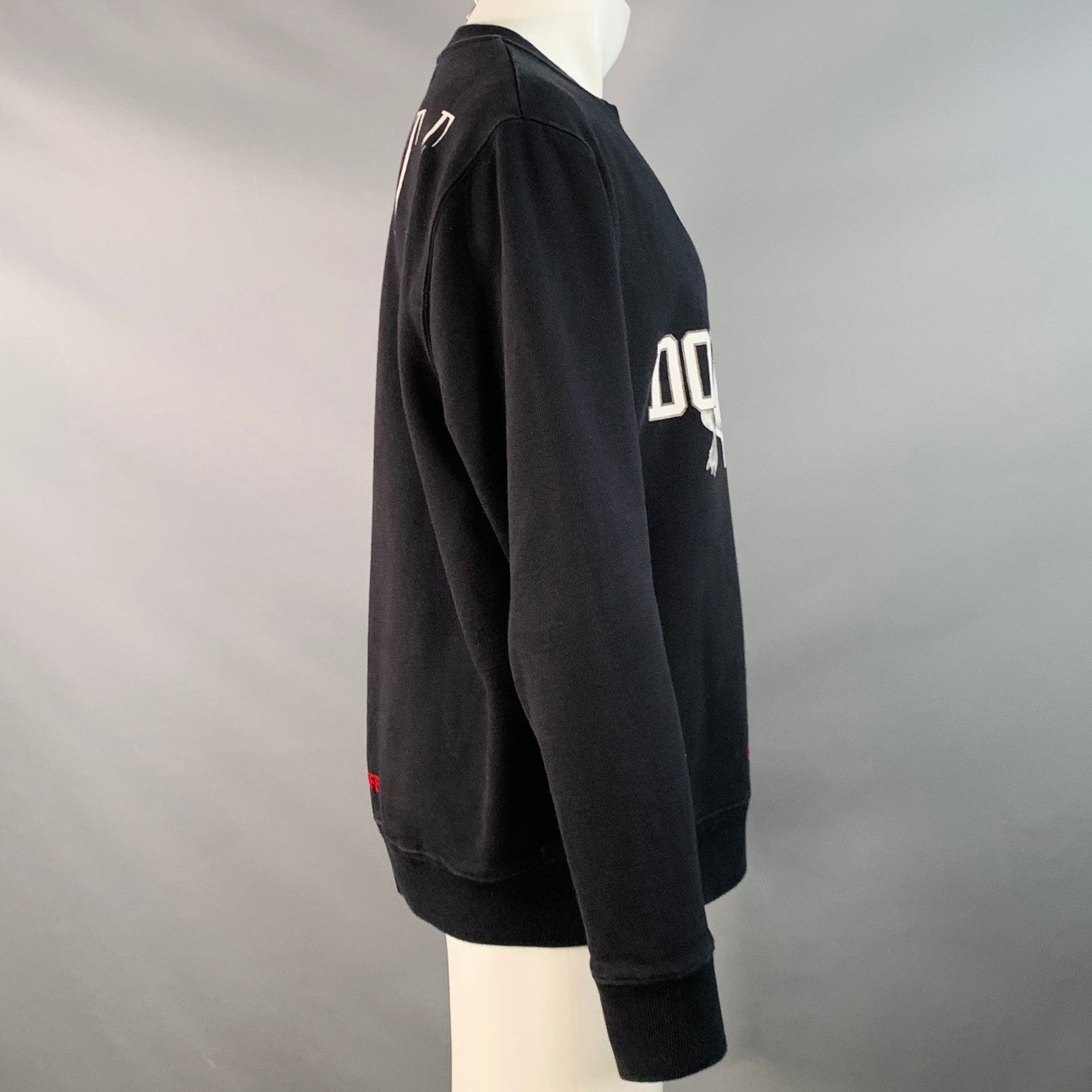 Off-White Downtown Black White Graphic Cotton Crew Neck Sweatshirt Size US M / EU 48-50 / 2 - 3 Thumbnail