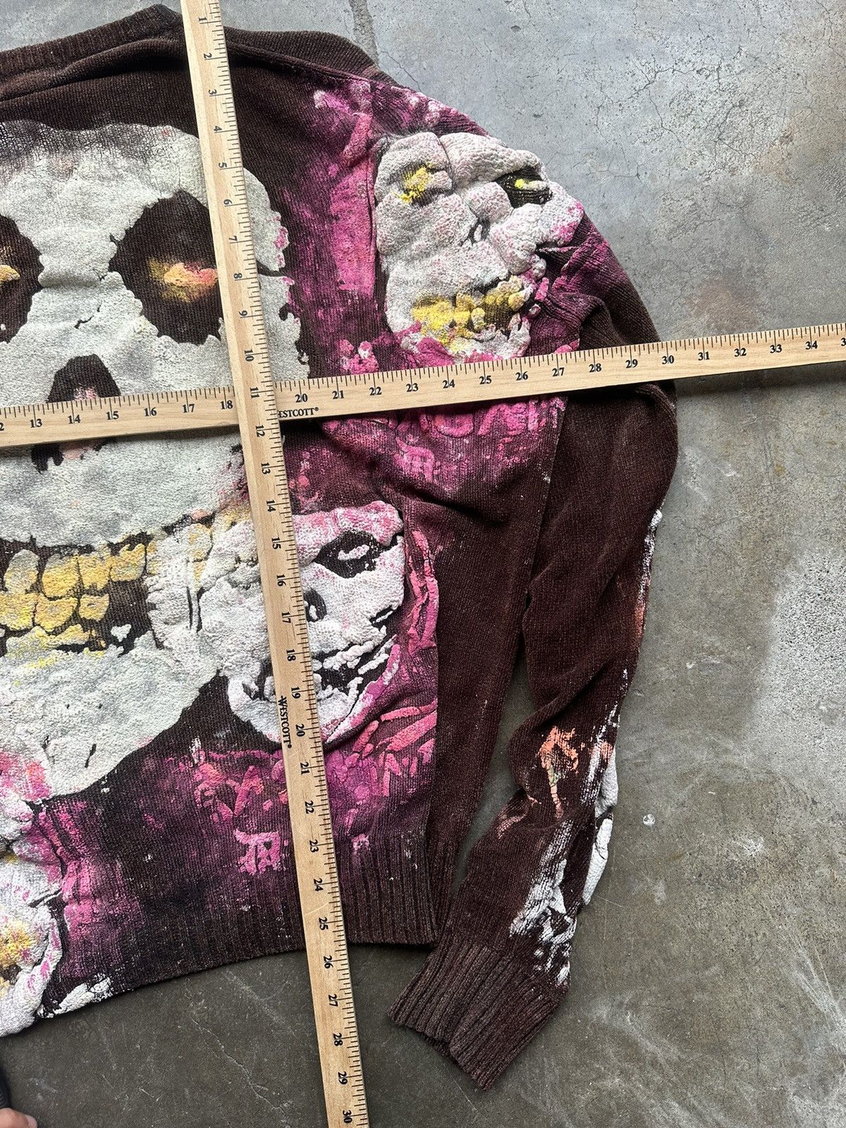 Vintage Custom 1/1 Art Piece Misfits Sweater XL Red Concert Tour Size US XL / EU 56 / 4 - 5 Thumbnail