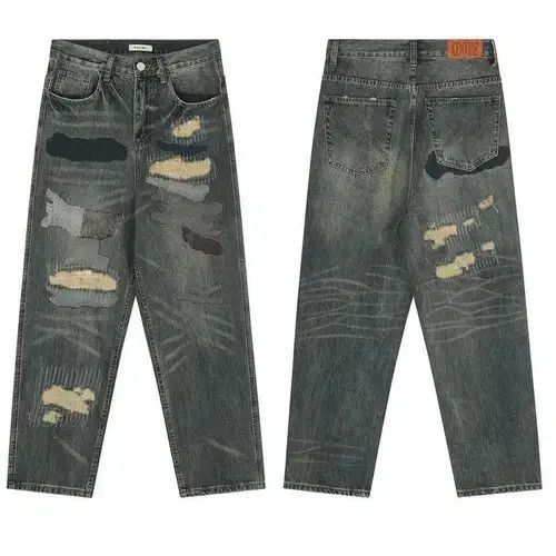 Jean Patchwork Baggy Jeans Size US 34 / EU 50 - 3 Thumbnail