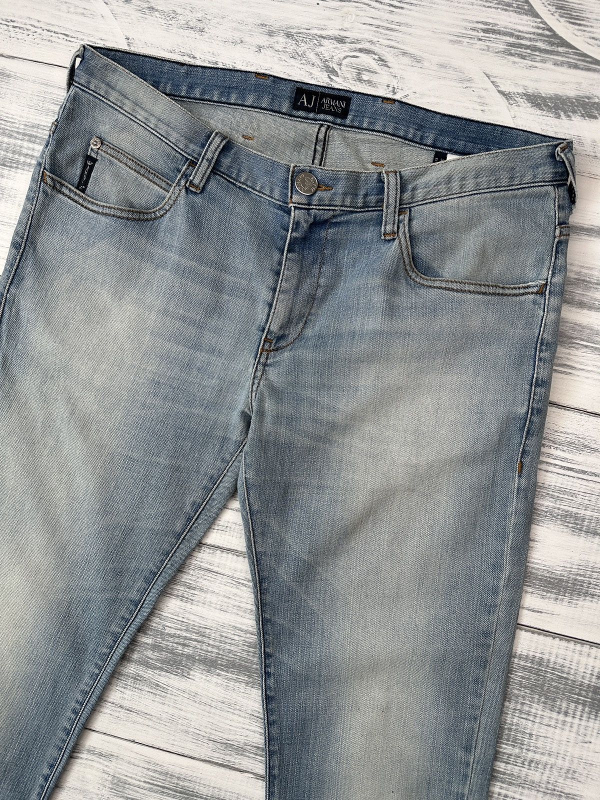 Armani Vintage ARMANI JEANS Washed Light Blue Denim Pants Men’s Size US 33 - 4 Thumbnail