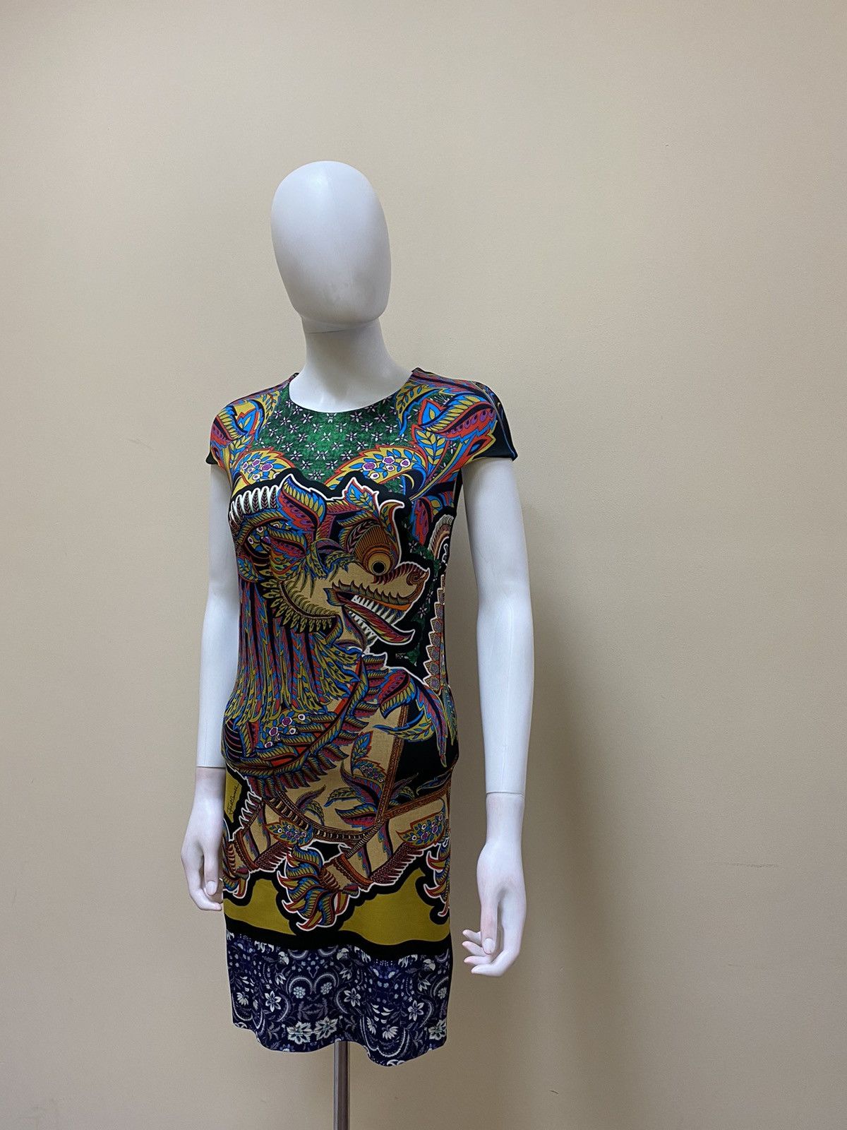Roberto Cavalli Just Cavalli Multicolor Animal Print Mini Dress Size XS Size XS / US 0-2 / IT 36-38 - 2 Thumbnail