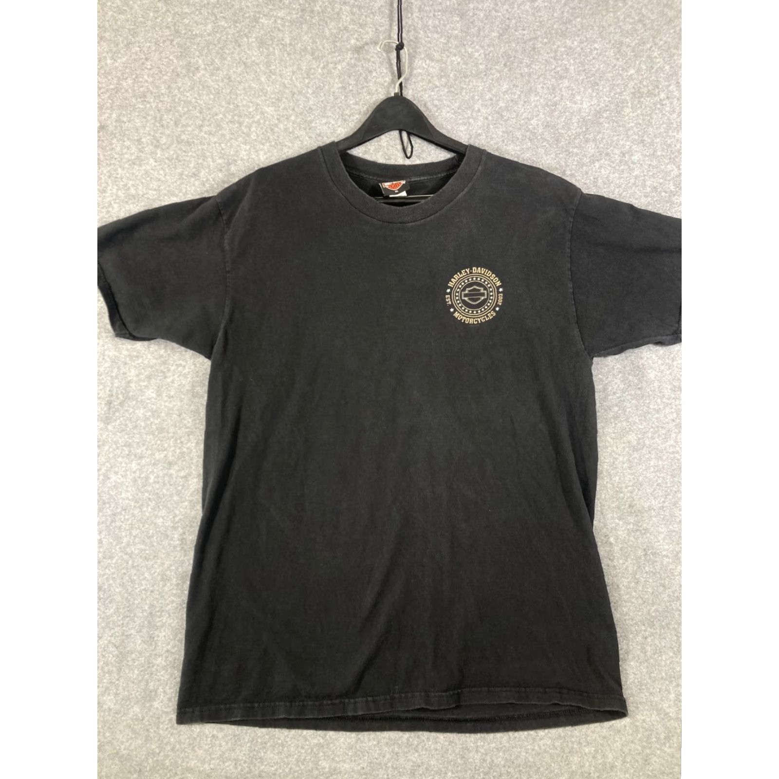 Harley Davidson VINTAGE Harley-Davidson Motorcycle Kuwait 2002 T-Shirt Mens XL Black Short Sleeve Crew Neck Logo VTG Size US XL / EU 56 / 4 - 2 Thumbnail