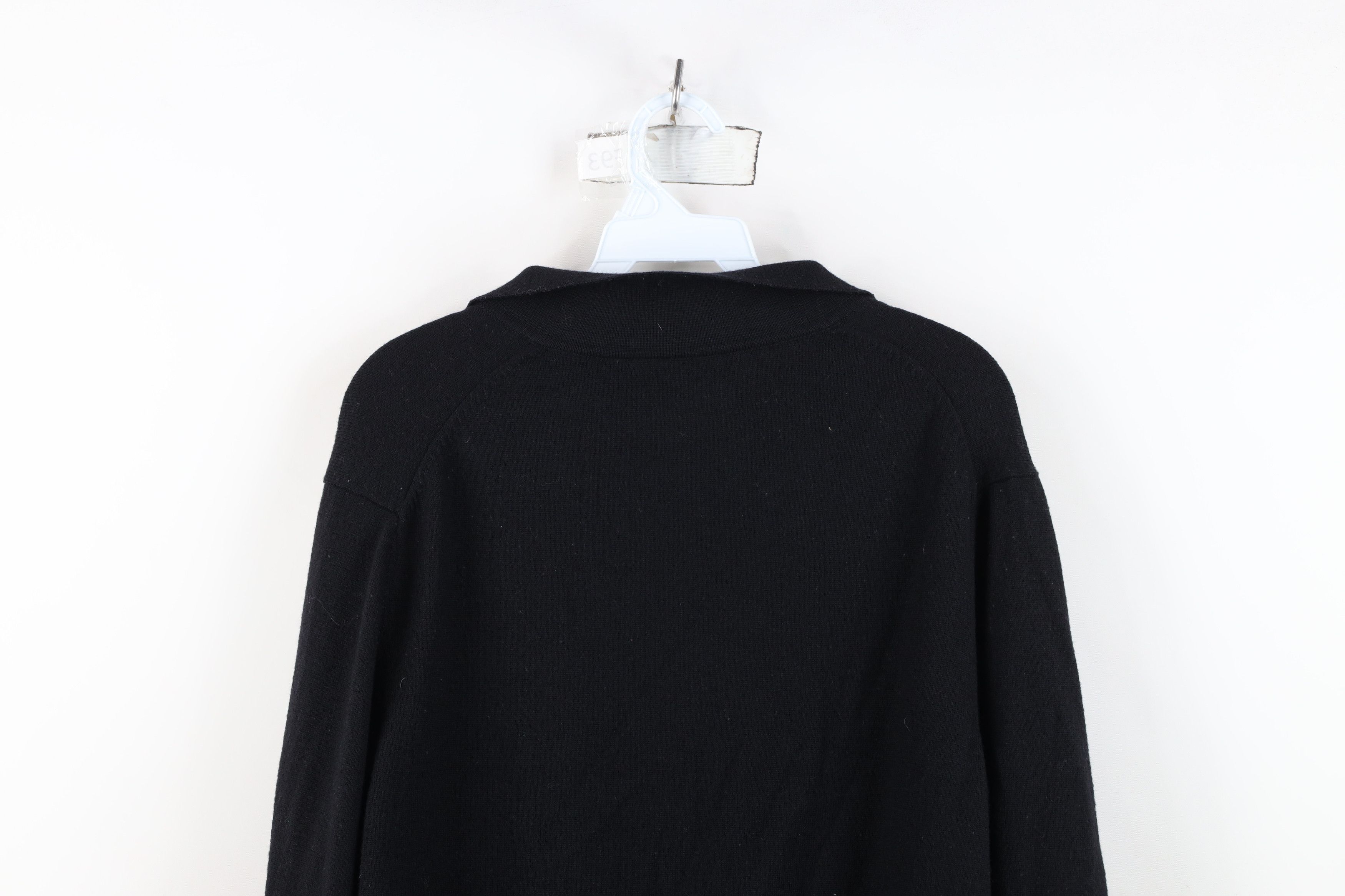 Vintage Vintage Blank Lined Wool Knit Half Zip Sweater Jacket Black Size US S / EU 44-46 / 1 - 12 Thumbnail