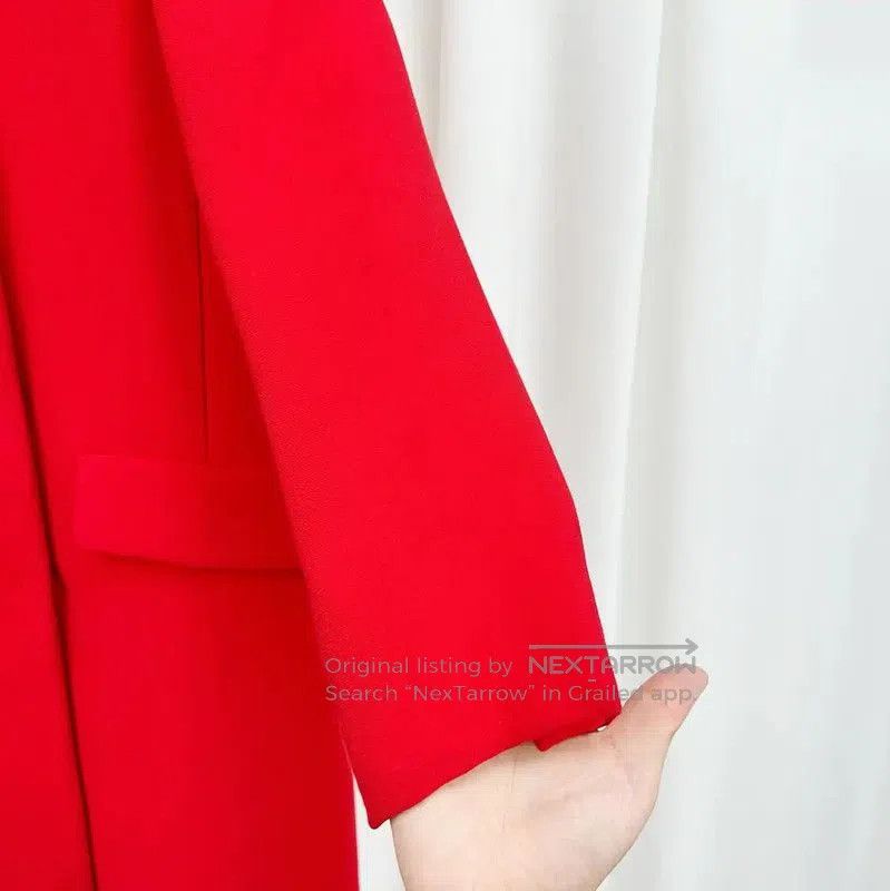 Miu Miu Miu Miu Red Wool Embroidered Long Coat . Size L / US 10 / IT 46 - 4 Thumbnail