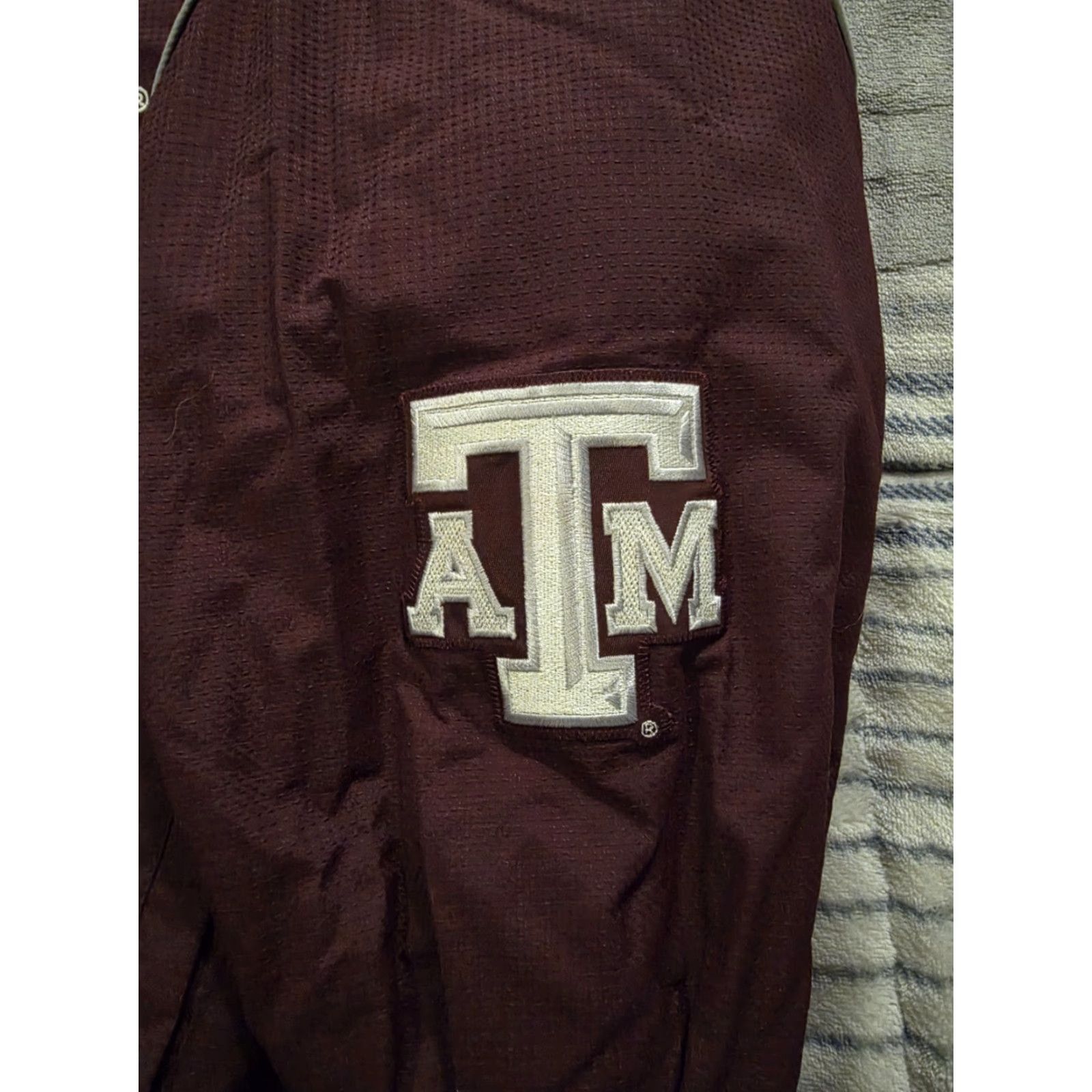 Vintage VINTAGE Majestic Texas A&M Full Zip Fleece Lined Bomber Jacket Embroidered Red Large Mens Size US L / EU 52-54 / 3 - 5 Thumbnail