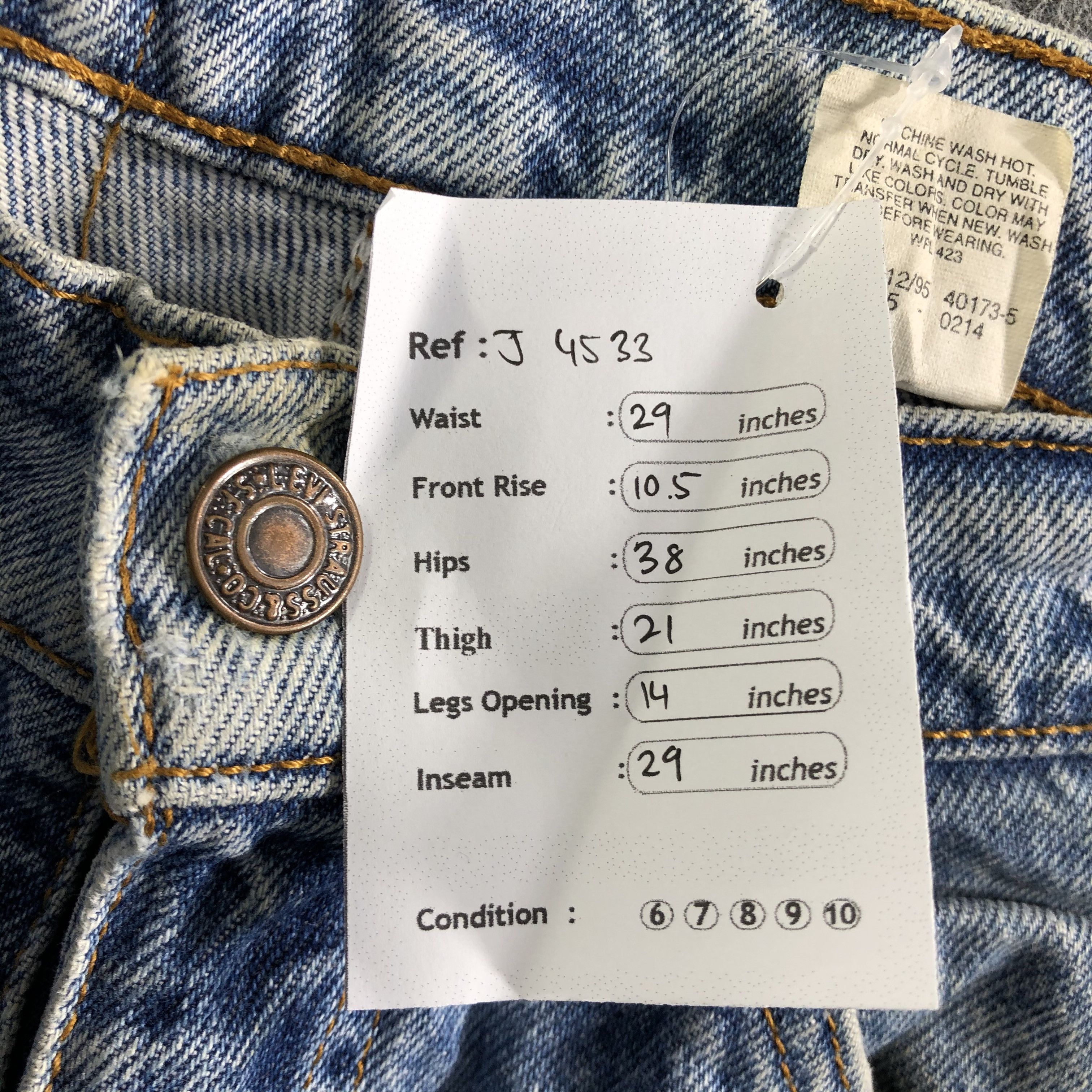 Levi's Vintage Light Wash Levis 505 Jeans-J4533 Size US 29 - 12 Thumbnail