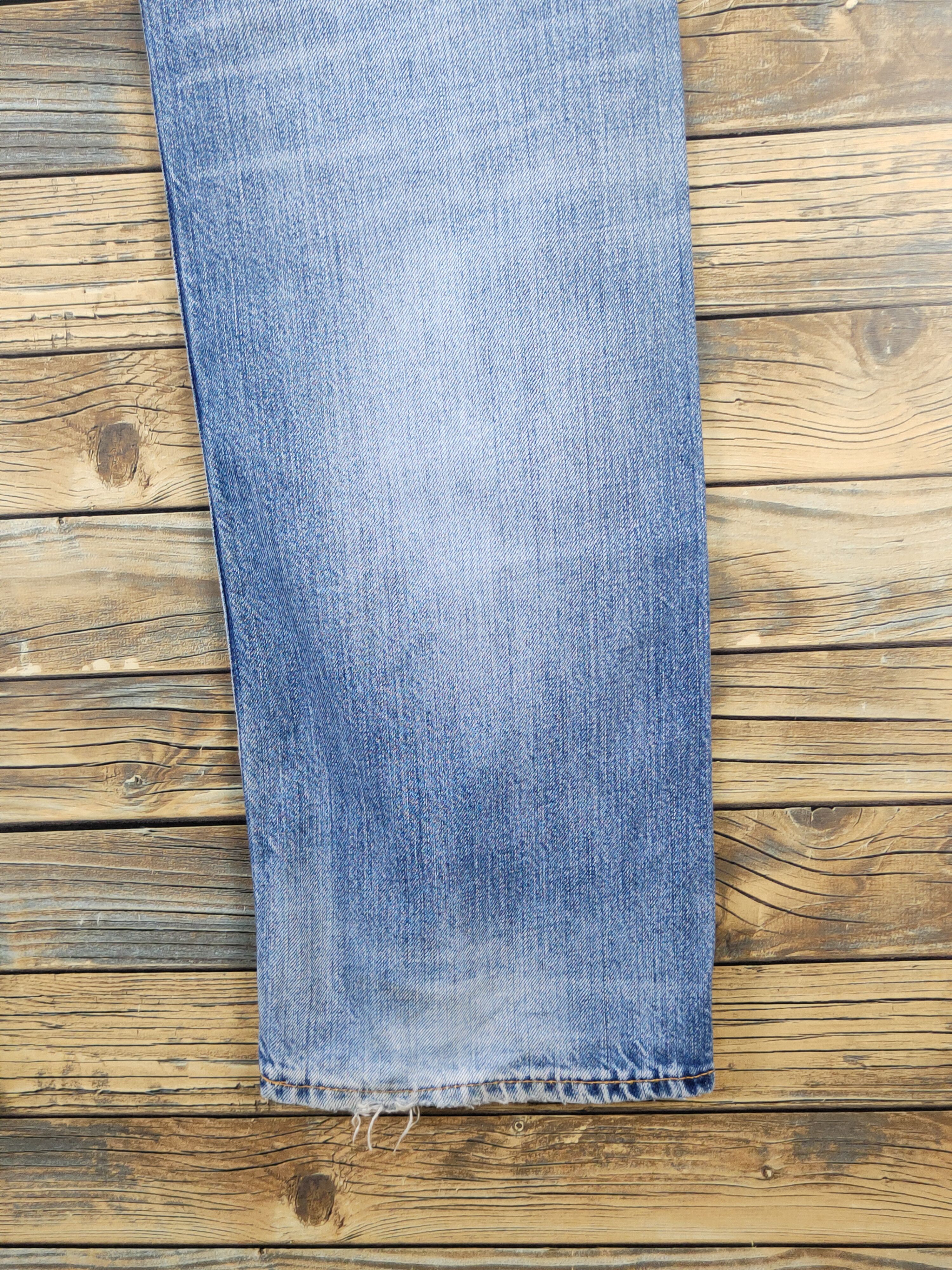 Japanese Brand Uniqlo japan faded Blue Distressed Ripped denim Jeans #W1498 Size US 35 - 12 Thumbnail