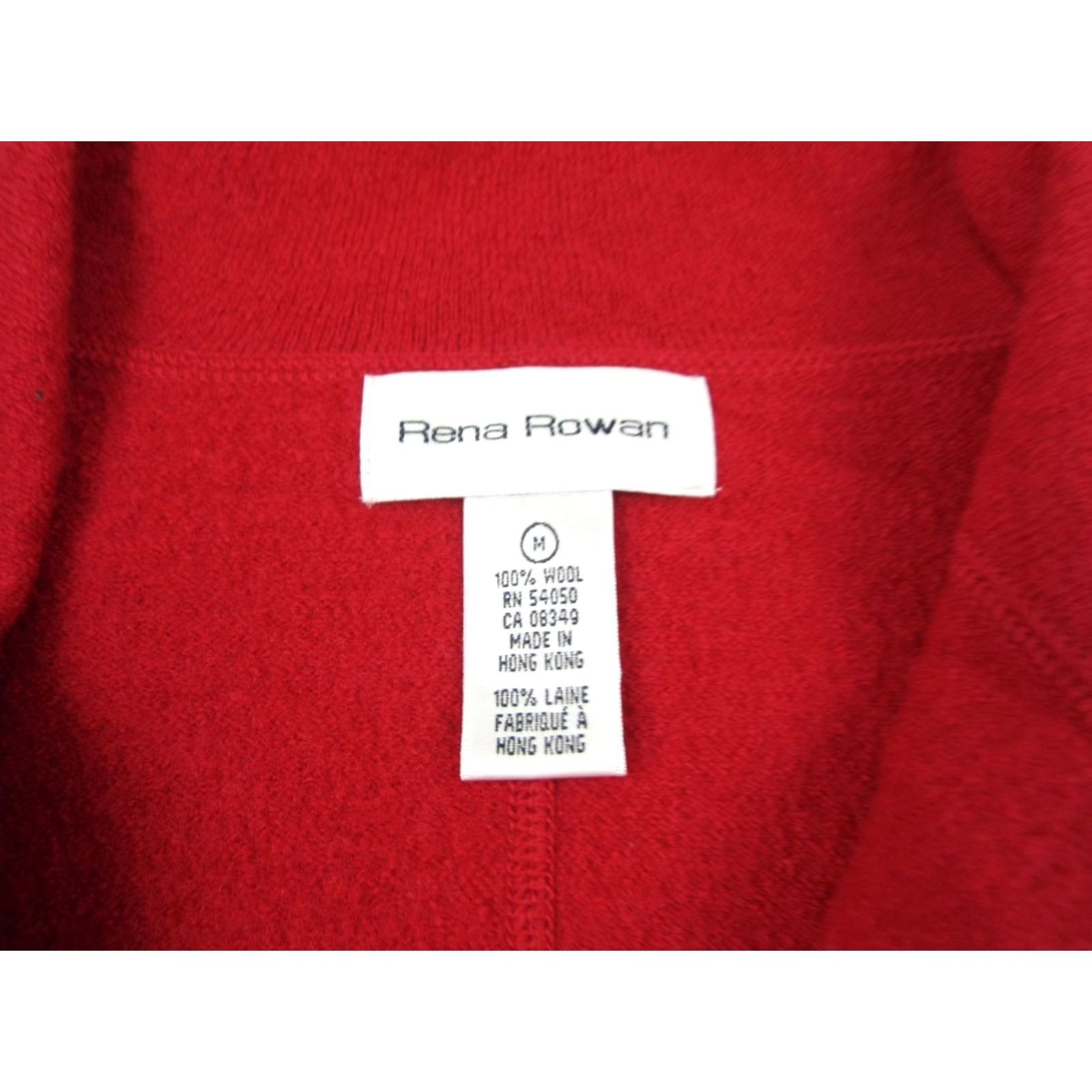 Vintage Rena Rowan Sweater Cardigan Womens M Red Wool 90s Vintage Casual Button Knit Wool 90s Womens Size M / US 6-8 / IT 42-44 - 3 Thumbnail