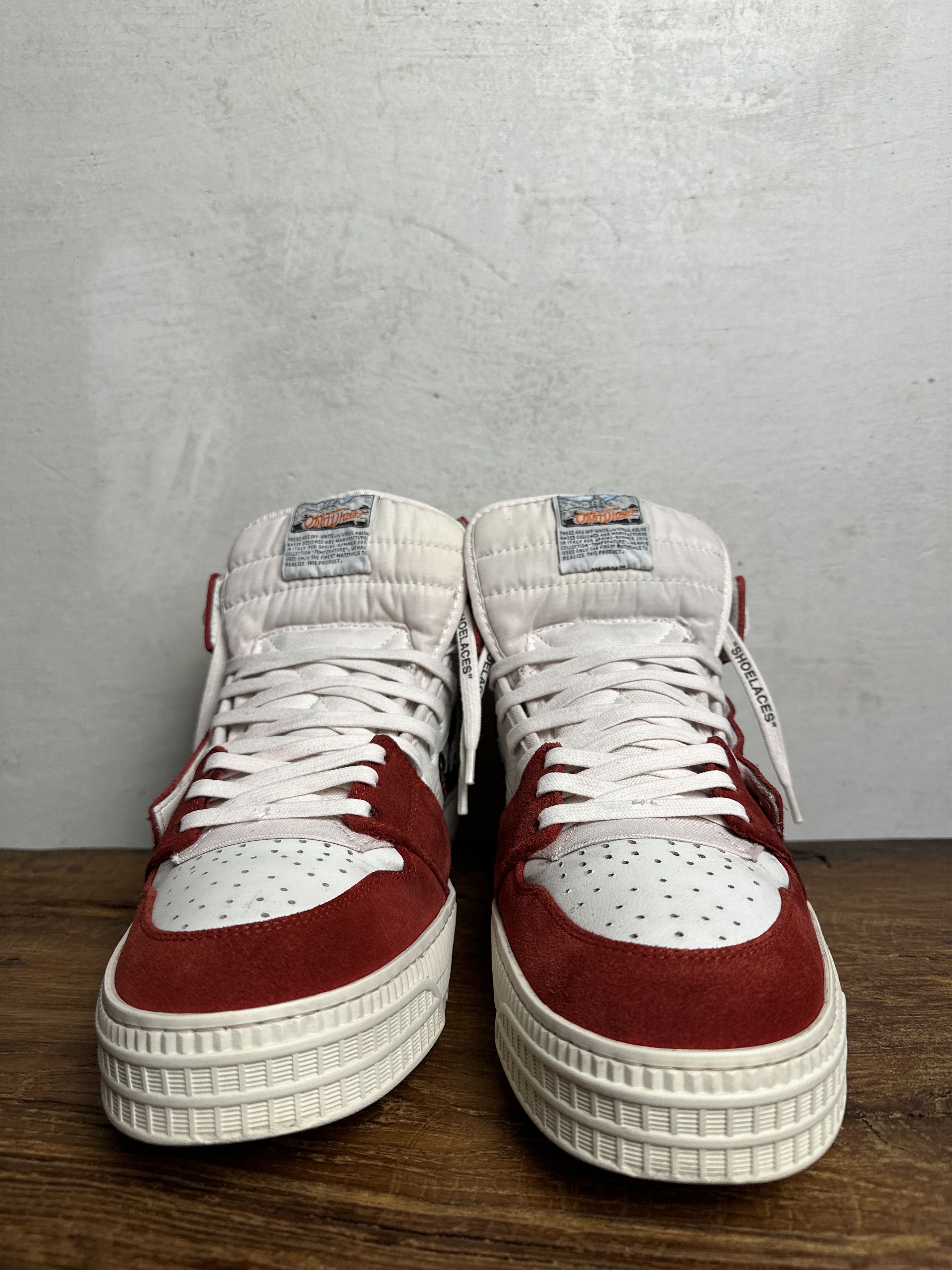 Off-White Off-White Off-Court 3.0 Red White Suede High-Top Shoes Size US 11 / EU 44 - 6 Thumbnail