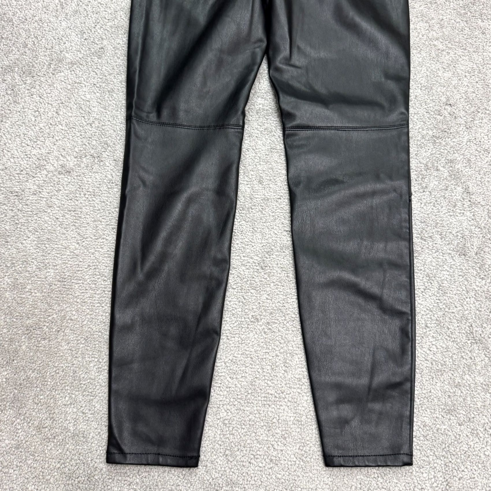 Free People Free People Pants Skinny Black Womens 29 Classic High Rise Flat Front Button Zip Stretch Leather Look Vegan Faux Leather Size 29" - 5 Thumbnail