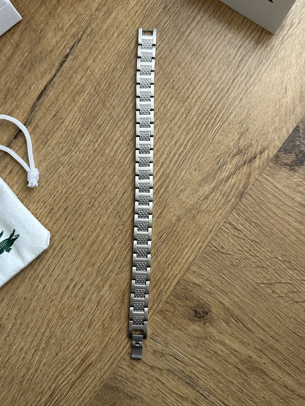 Lacoste Lacoste Metropole Silver New Men Bracelet Size ONE SIZE - 3 Thumbnail
