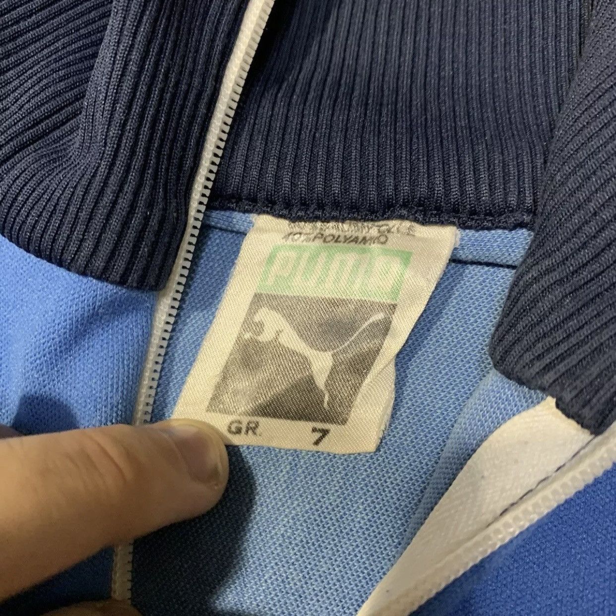 Puma × Vintage 80s Vintage Puma Track Jacket Blue Size 7 Size US L / EU 52-54 / 3 - 5 Thumbnail