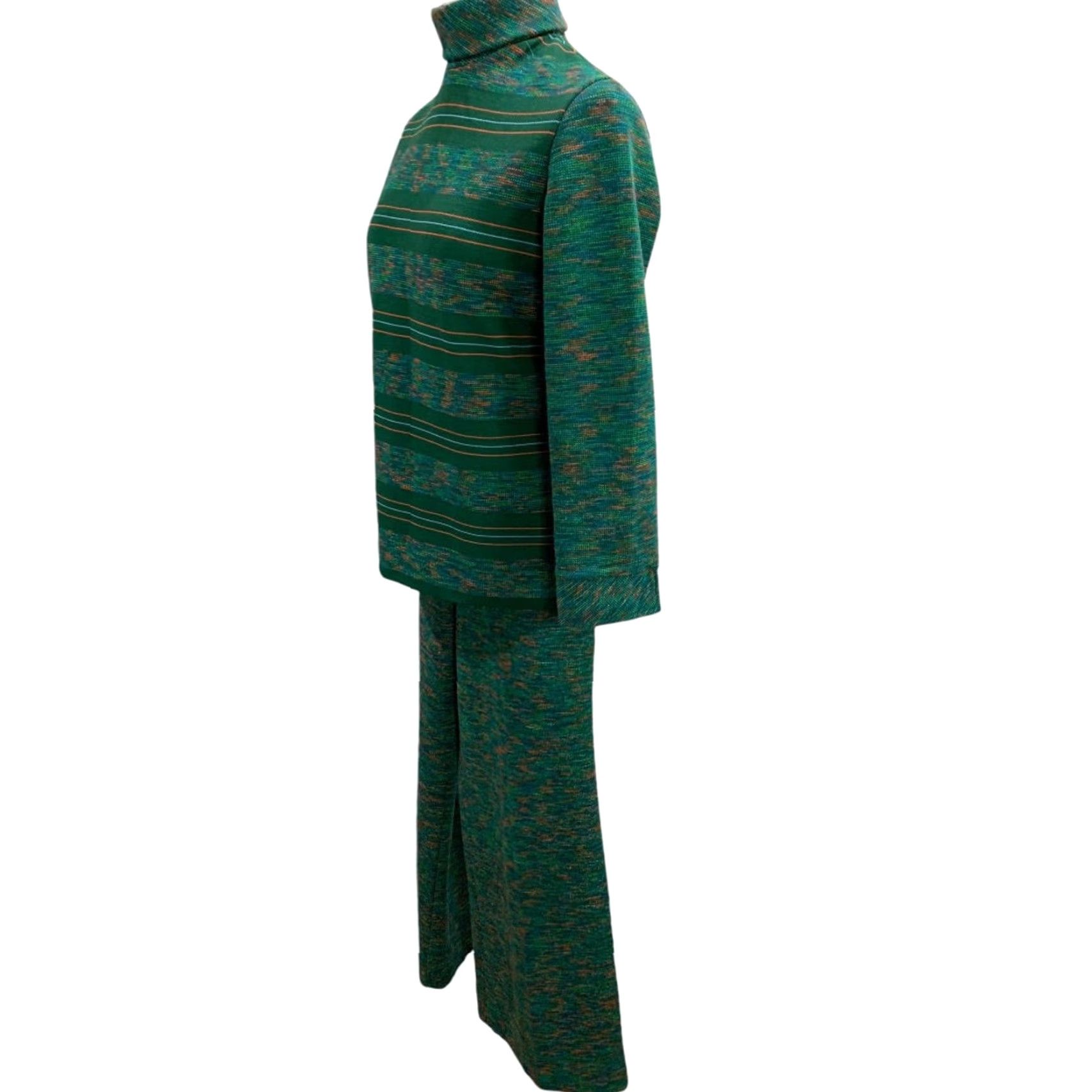 Vintage VINTAGE Large Zio Designed by Youngja Womens Outfit Shirt Pants 1970s Green L Womens Outfit/Set Mens? Size L / US 10 / IT 46 - 6 Thumbnail