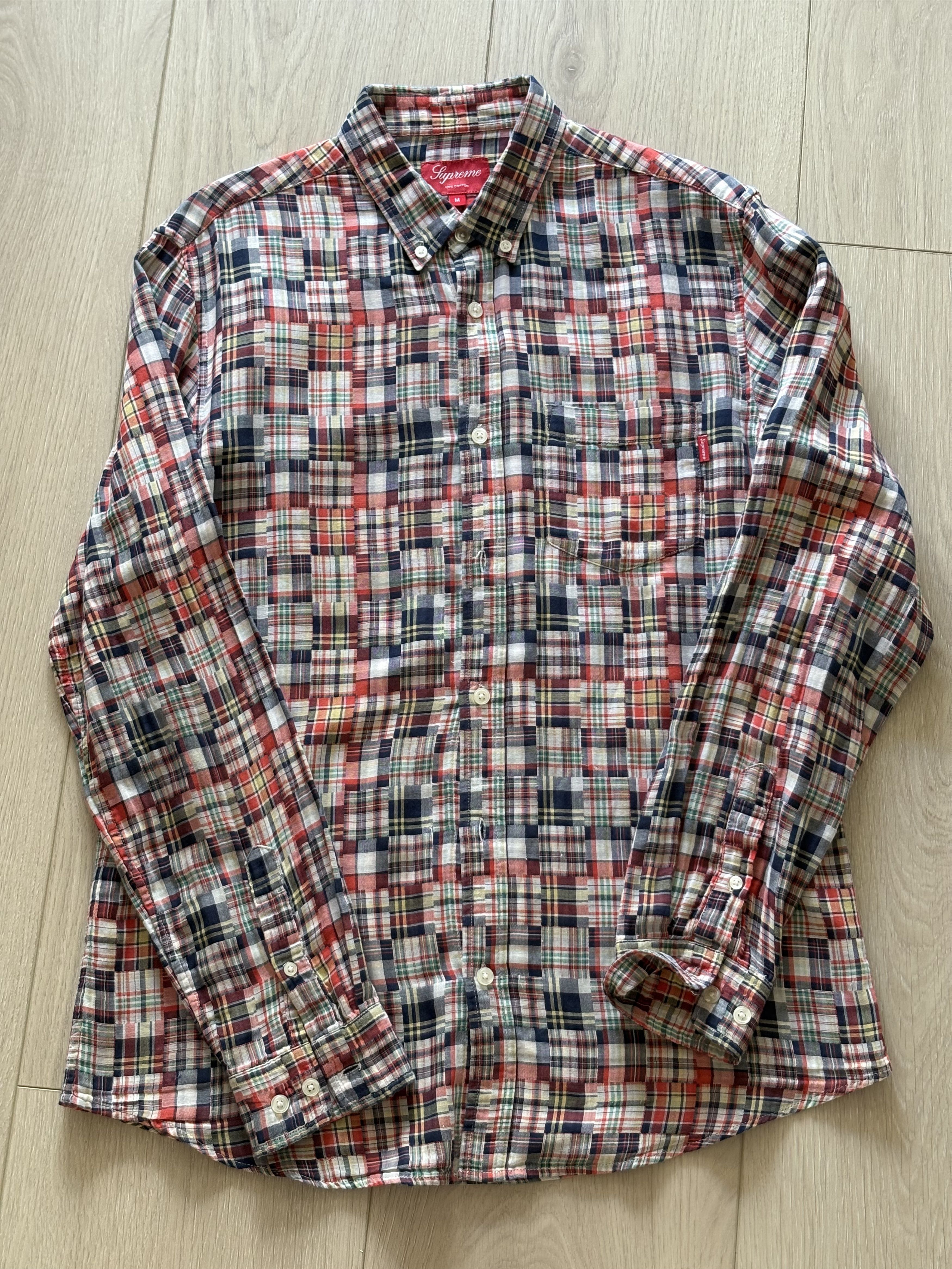 Supreme Madras Long Sleeve Button Up Shirt SS 2011 Size US M / EU 48-50 / 2 - 1 Thumbnail