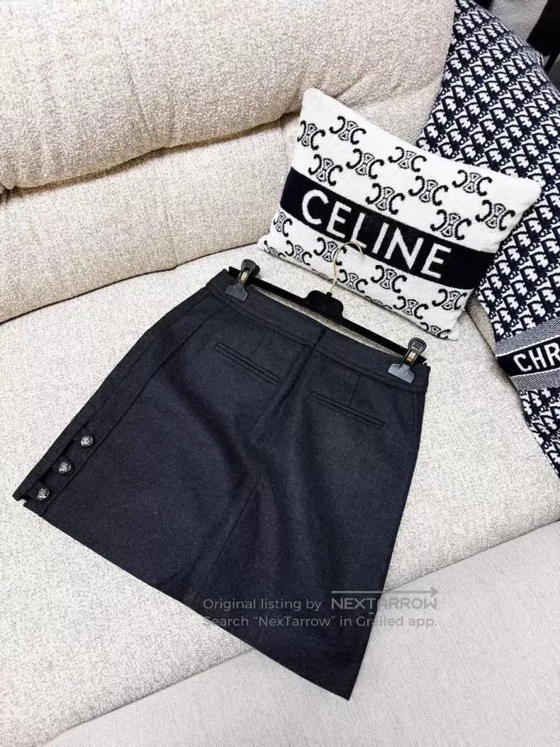 Chanel Chanel 11A dark gray wool skirt Size 25" / US 0 / IT 36 - 3 Thumbnail