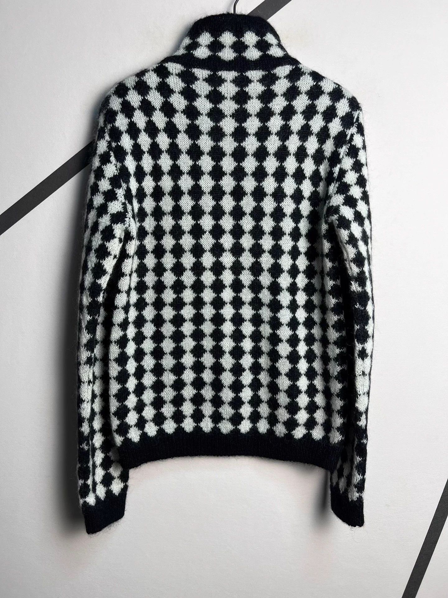 Saint Laurent Paris Saint Laurent SLP Diamond Pattern Turtleneck Wool Sweater Size XS / US 0-2 / IT 36-38 - 2 Thumbnail