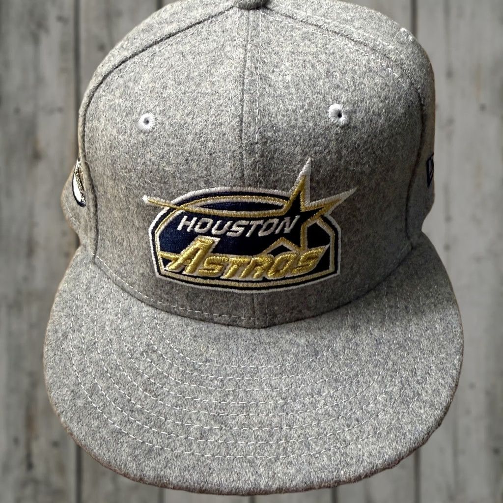 New Era New Era Houston Astros Fitted Hat Mens 7 1/2 Gray 35th Anniversary Wool 59FIFTY Size ONE SIZE - 1 Thumbnail