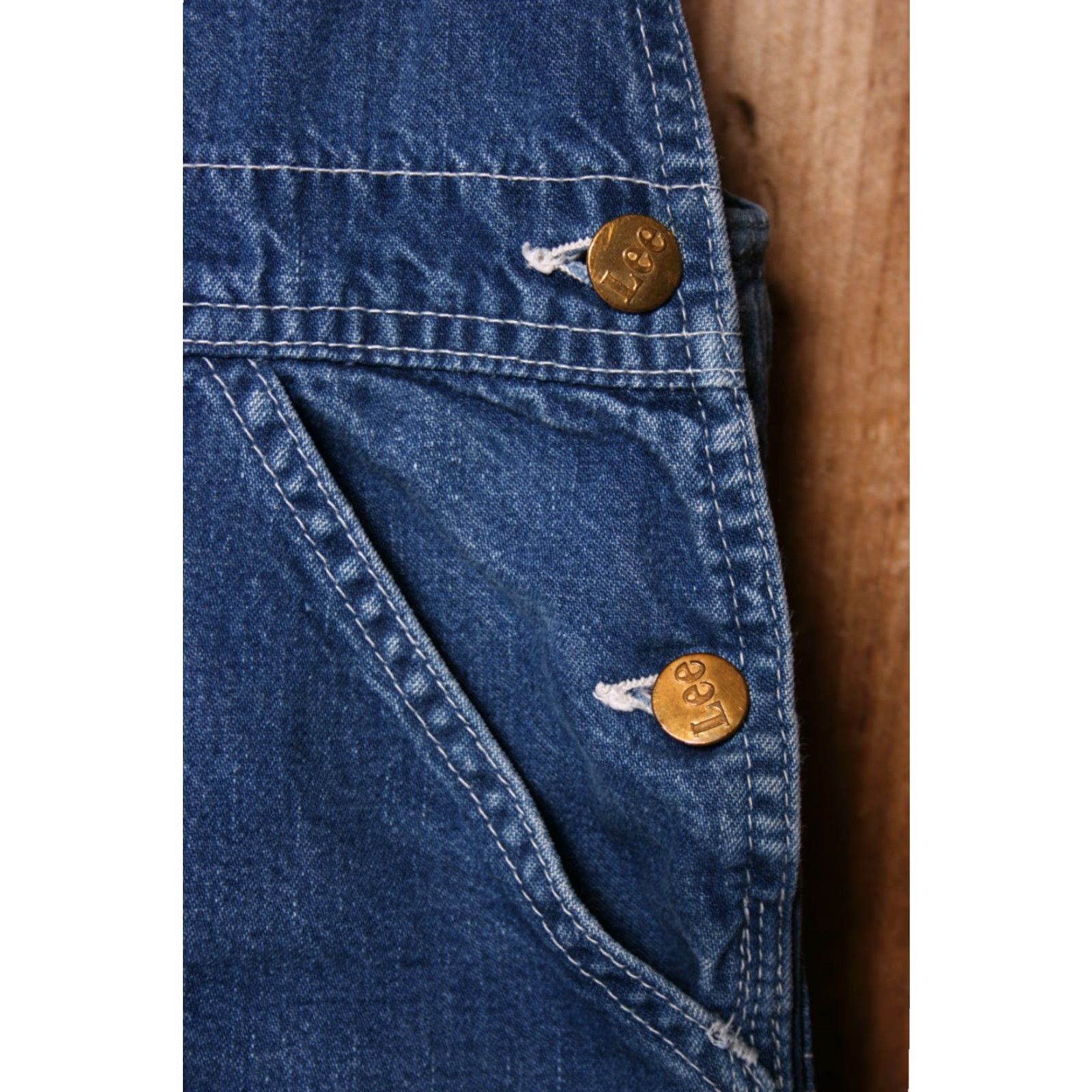 Lee VINTAGE Lee Overalls Jeans Denim BibsUSA 28" Waist 27" Inseam Unisex Adults Blue Cotton Denim 28 Mens Womens Boys Girls Size US 28 / EU 44 - 7 Thumbnail