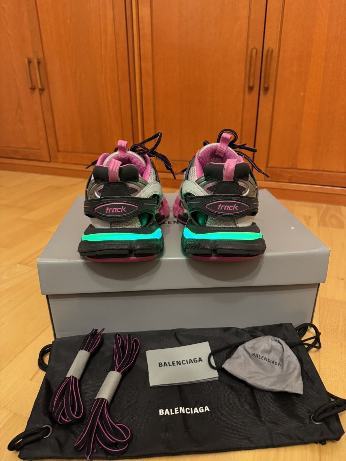 Balenciaga Balenciaga LED Track Black Pink Grey Size US 8 / EU 41 - 8 Thumbnail