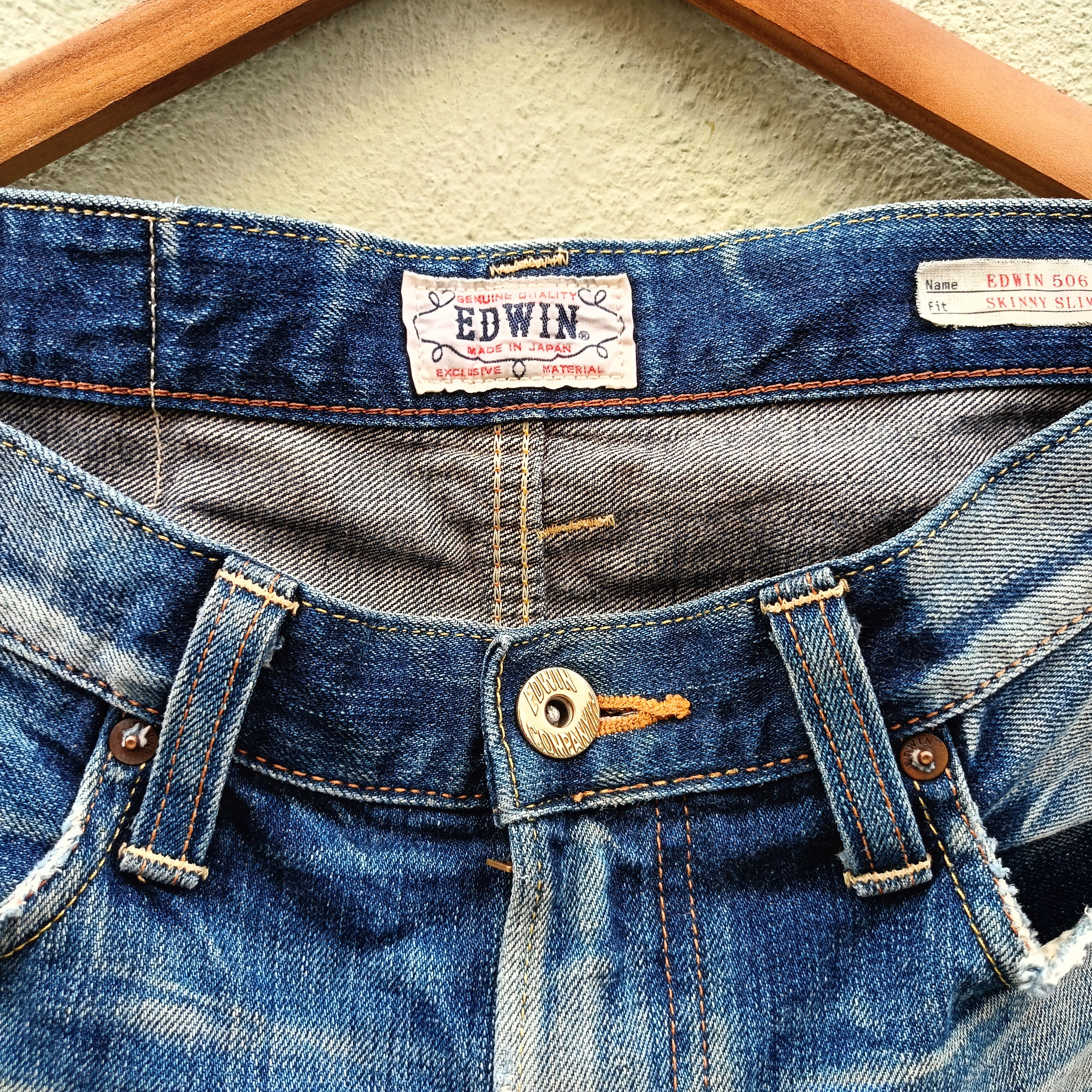 Edwin Edwin 506 Skinny Slim Distressed Denim Size US 34 / EU 50 - 4 Thumbnail