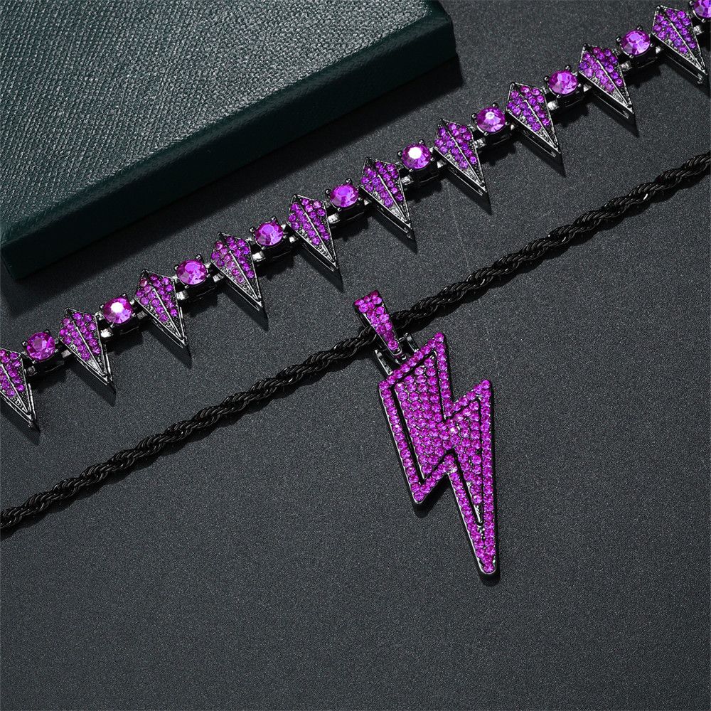 Jewelry Purple Thunder Struck Double Piece Necklace Size ONE SIZE - 4 Thumbnail