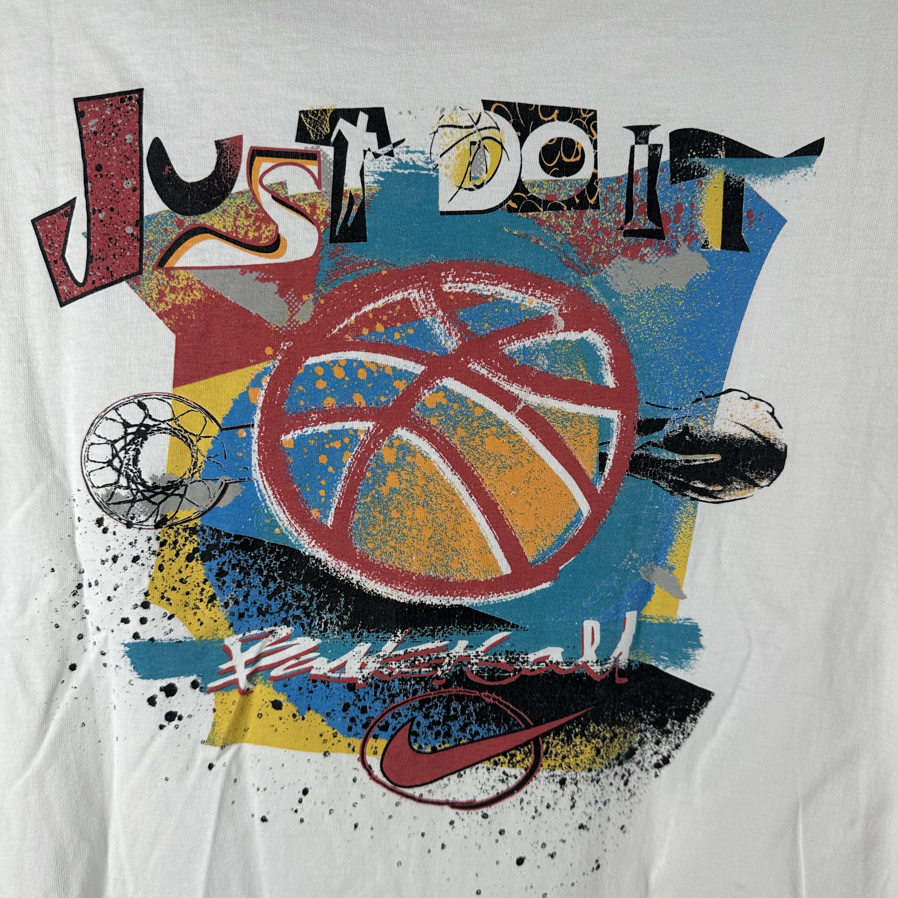 Vintage Vintage 90s Nike Basketball Just Do It Slogan Promo T-shirt Size US L / EU 52-54 / 3 - 4 Thumbnail