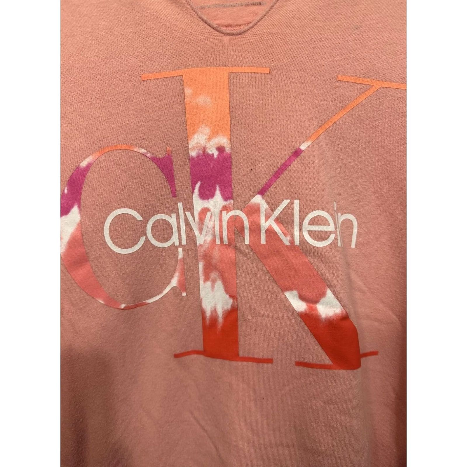 Calvin Klein Calvin Klein Sweatshirt Pink Tie-Dye Logo Women M Casual Crew Neck Long Sleeve 100% Cotton Pullover Regular Size M Size M / US 6-8 / IT 42-44 - 2 Thumbnail