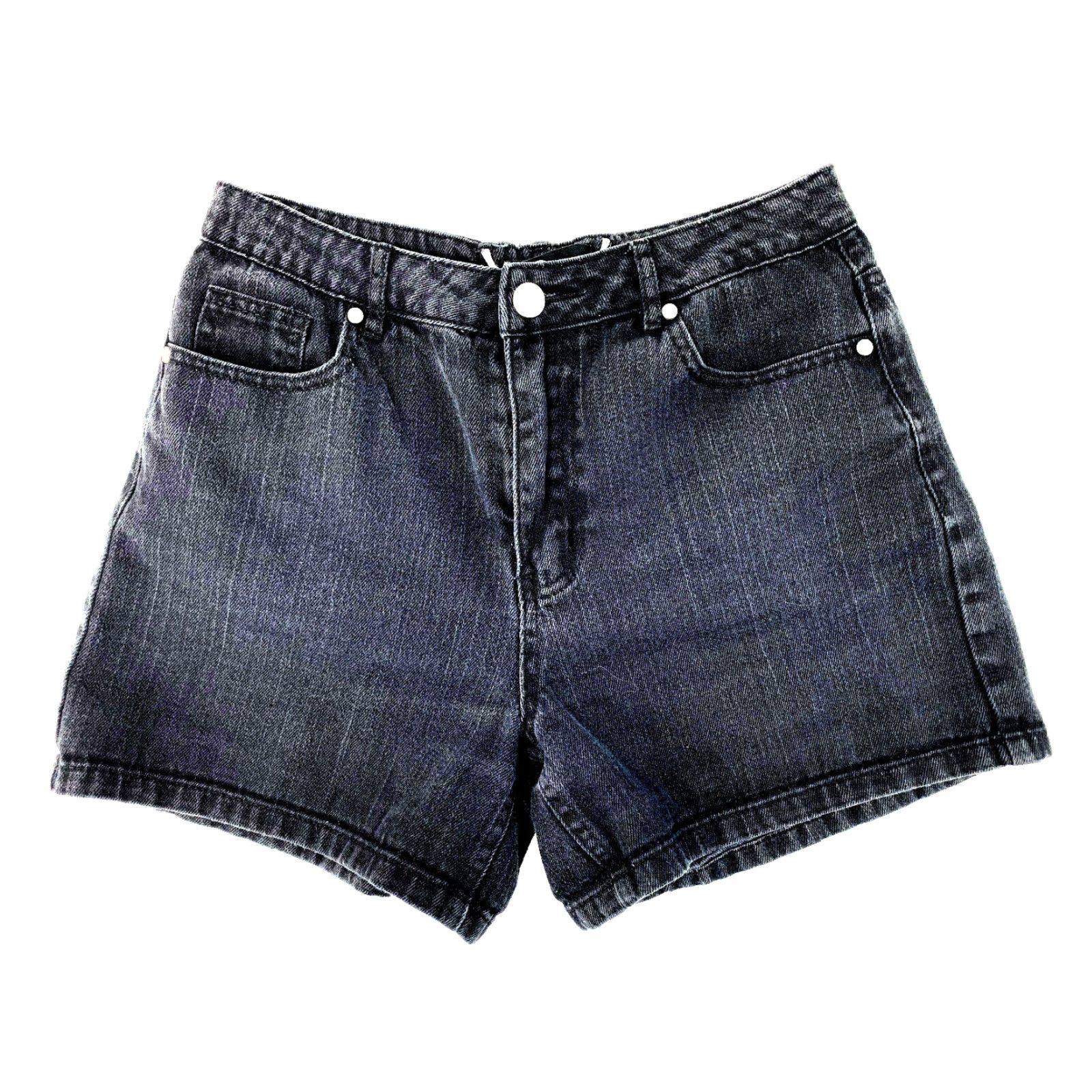 Missguided Missguided Womens Jean Shorts Size 4 Short Shortie Denim Distressed Casual Black Shirt Womens Jeans Shorts 4 Black Womens Size 27" / US 4 / IT 40 - 2 Thumbnail