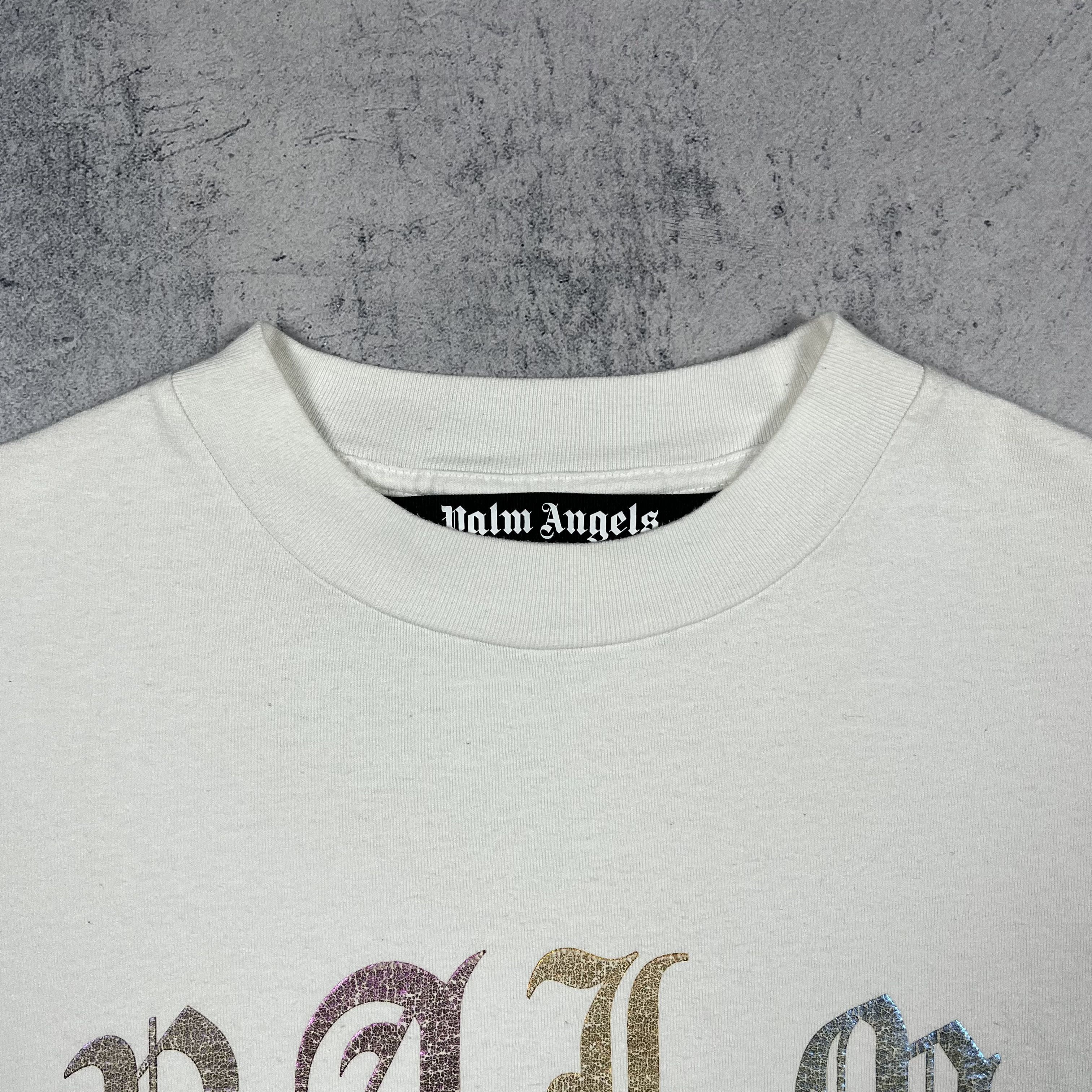 Palm Angels Palm Angels Gothic Logo T Shirt Size US S / EU 44-46 / 1 - 9 Thumbnail