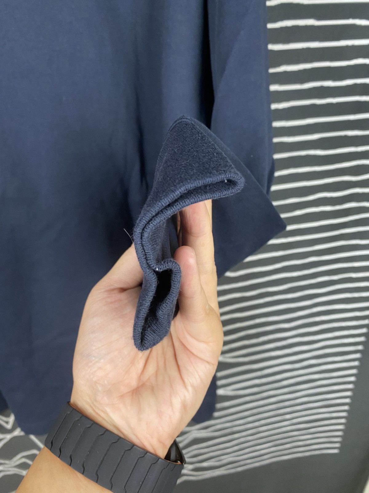 Japanese Brand CLOSSHI Navy Mock Neck "Cotton from USA+" Long Sleeve Tee Size US L / EU 52-54 / 3 - 5 Thumbnail