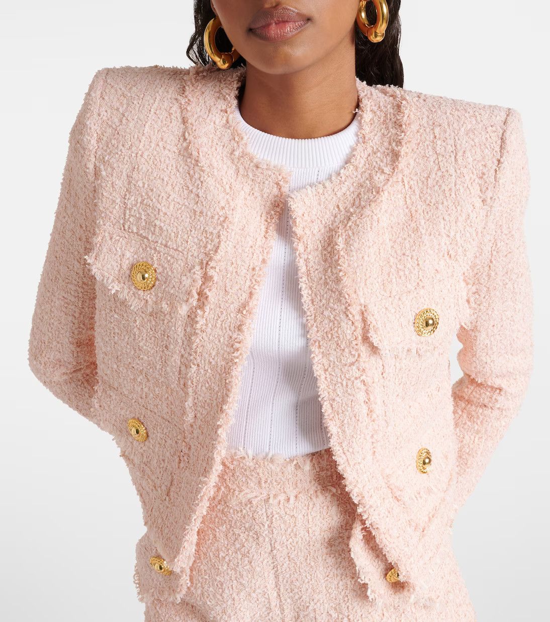 Balmain o1w1db10624 Jacket in Rose Size XXS / US 00 / IT 34 - 5 Thumbnail