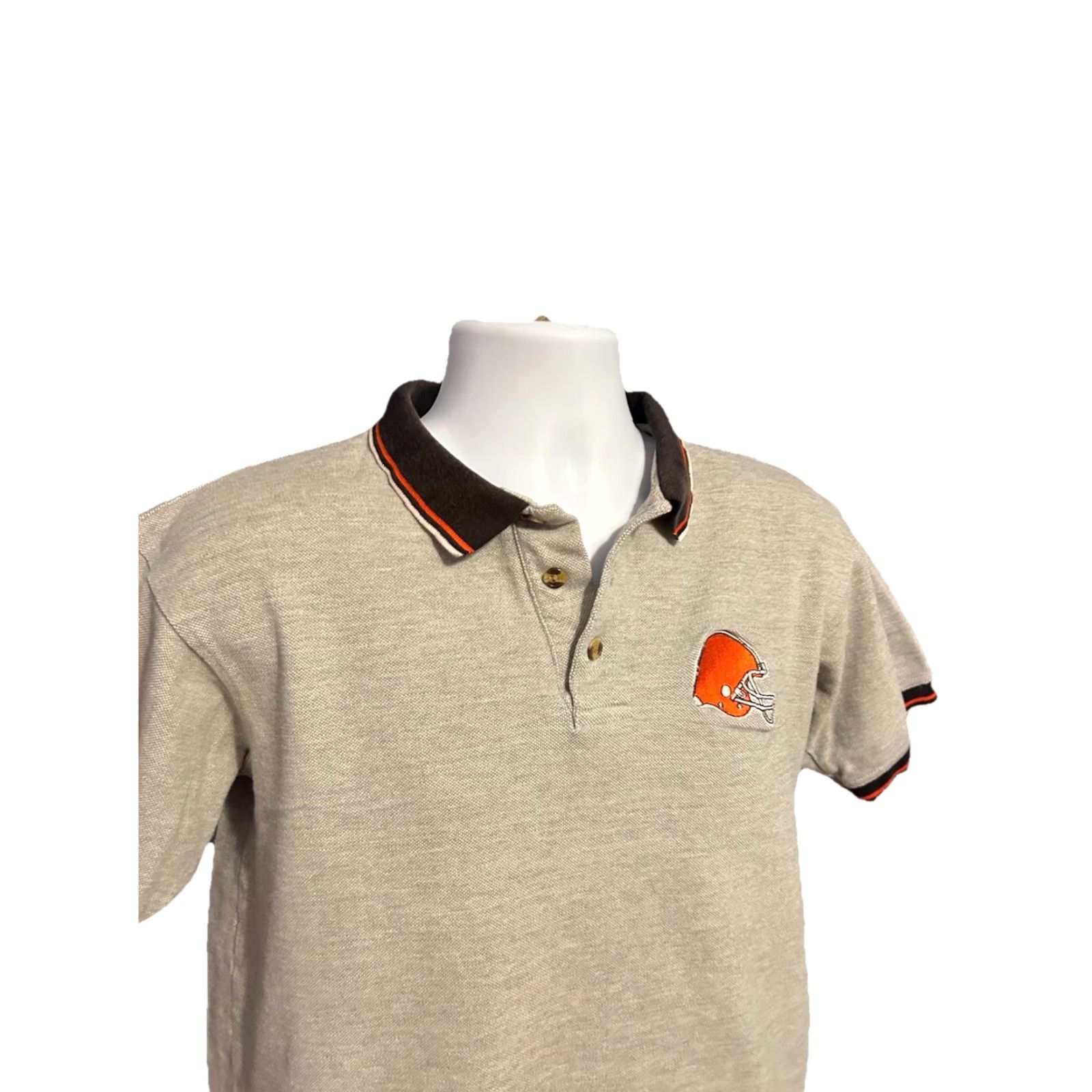 Vintage VINTAGE Cleveland Browns Polo Shirt The Edge Men M Gray Short Sleeve Polo Size US M / EU 48-50 / 2 - 6 Thumbnail