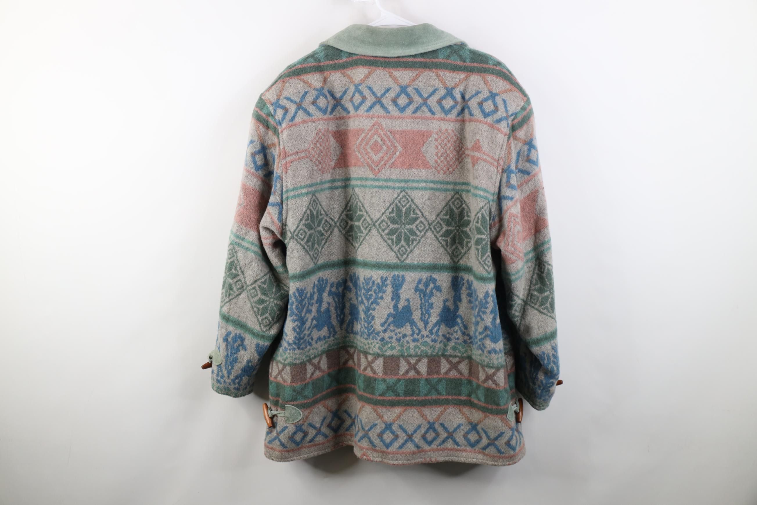 Vintage Vintage 90s Streetwear Button Southwestern Wool Suede Jacket Size XL / US 12-14 / IT 48-50 - 13 Thumbnail