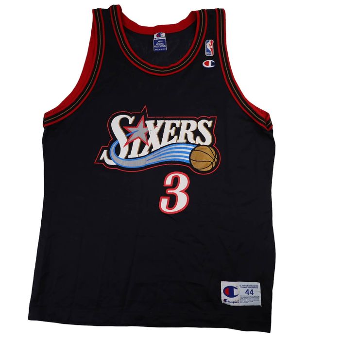 Vintage Vintage Champion Philadelphia Sixers Allen Iverson #3 Jersey ...